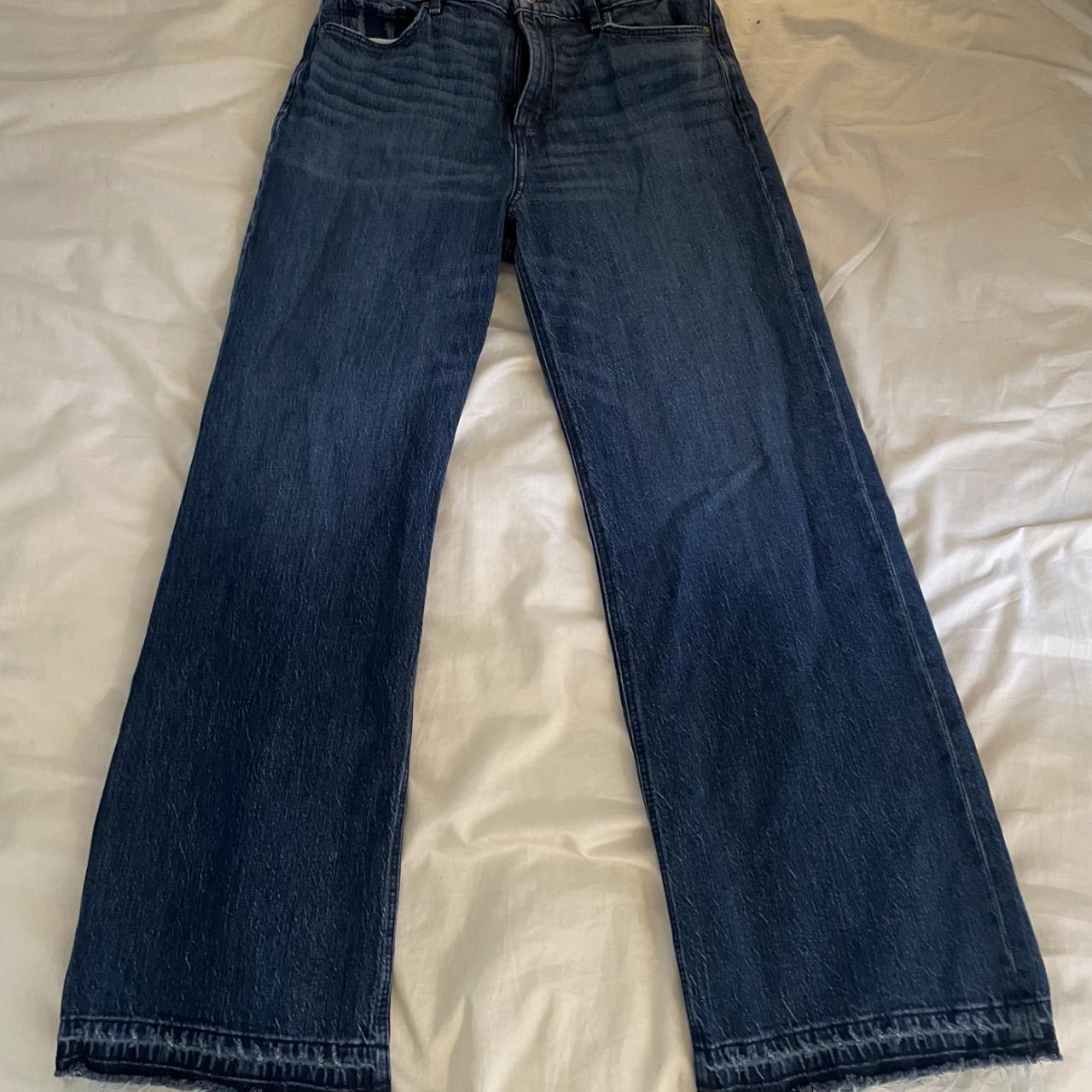 Loft wide-leg jeans Flattering pair of dark wash... - Depop