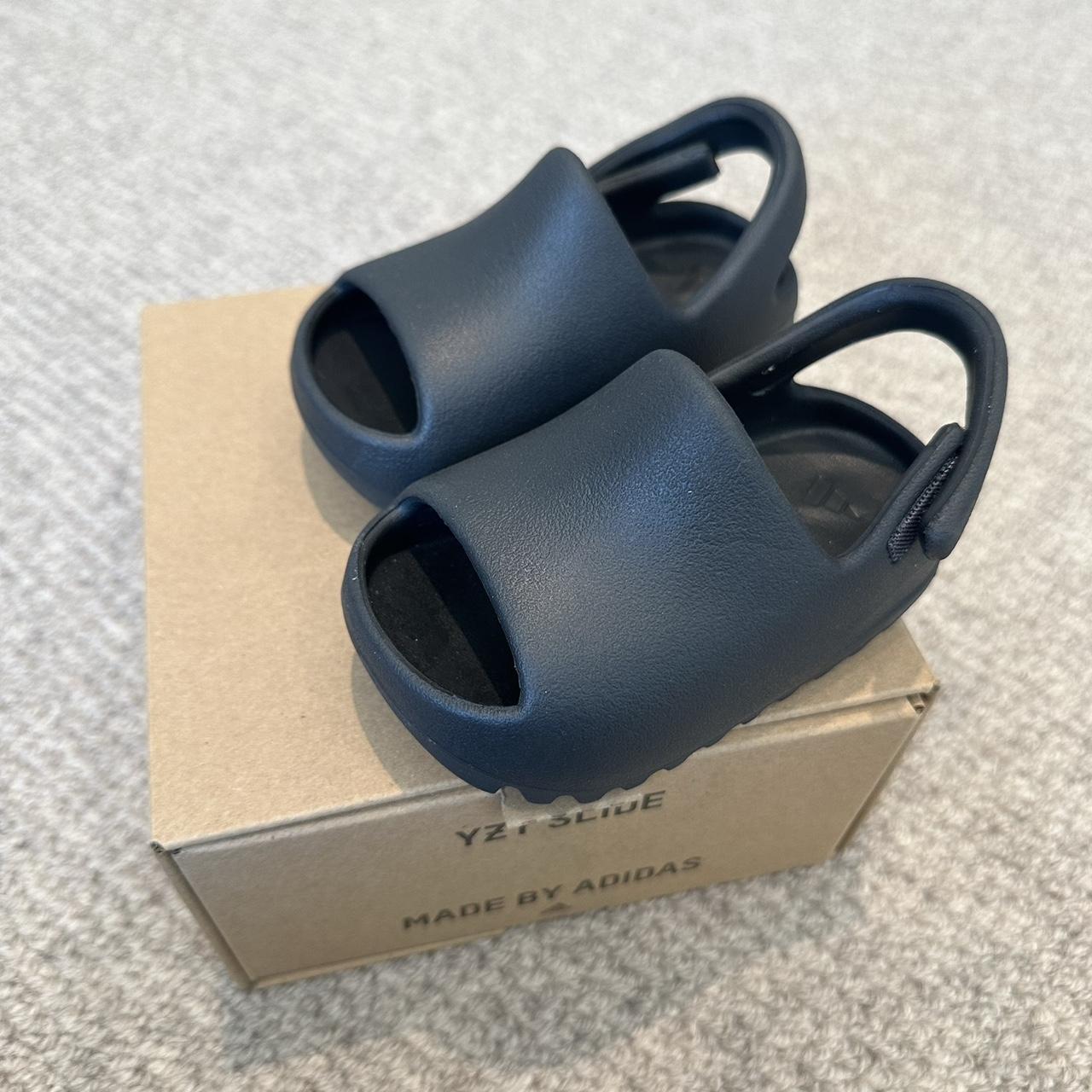 Toddler Yeezy Slide Sandals Onyx 5K Good used... Depop