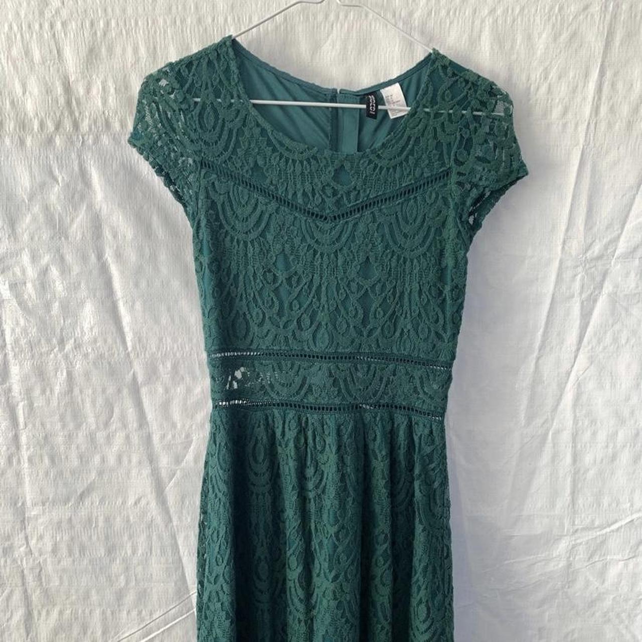 H and hotsell m green dress