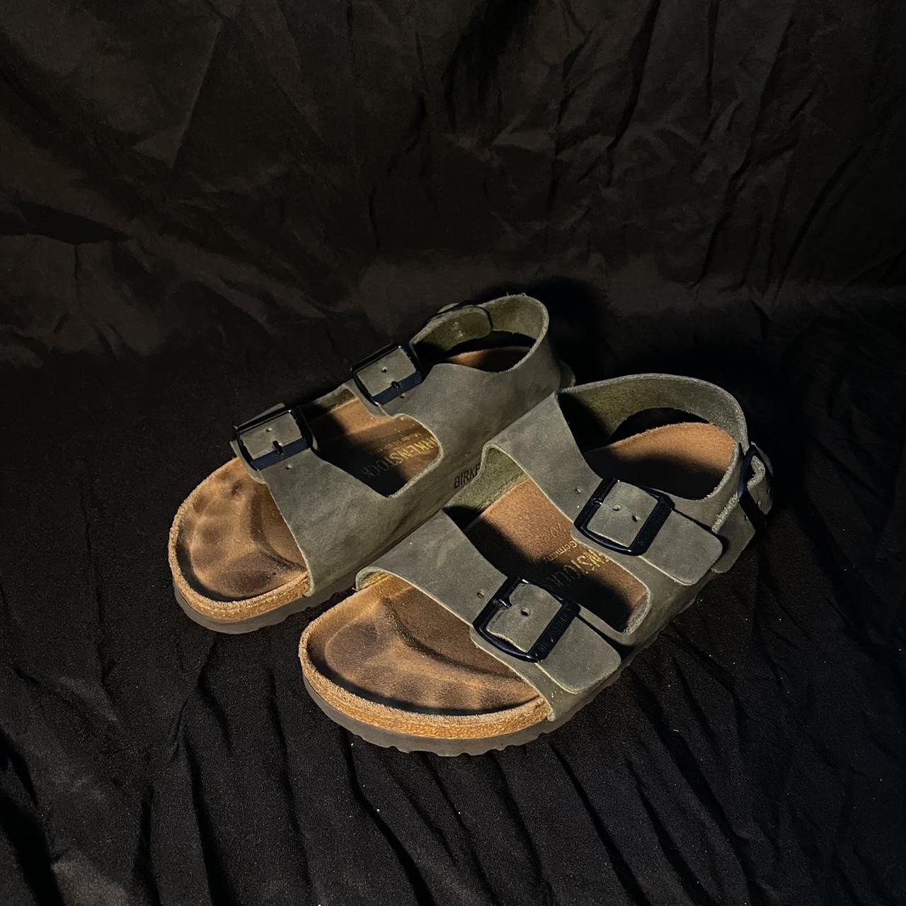 womens green birkenstocks