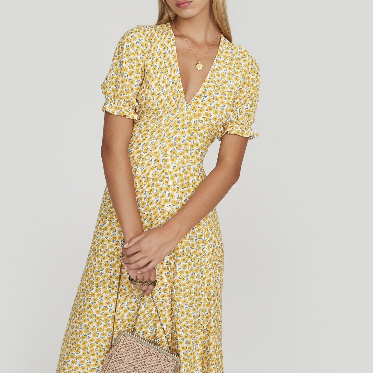 Faithfull sunflower sale midi dress