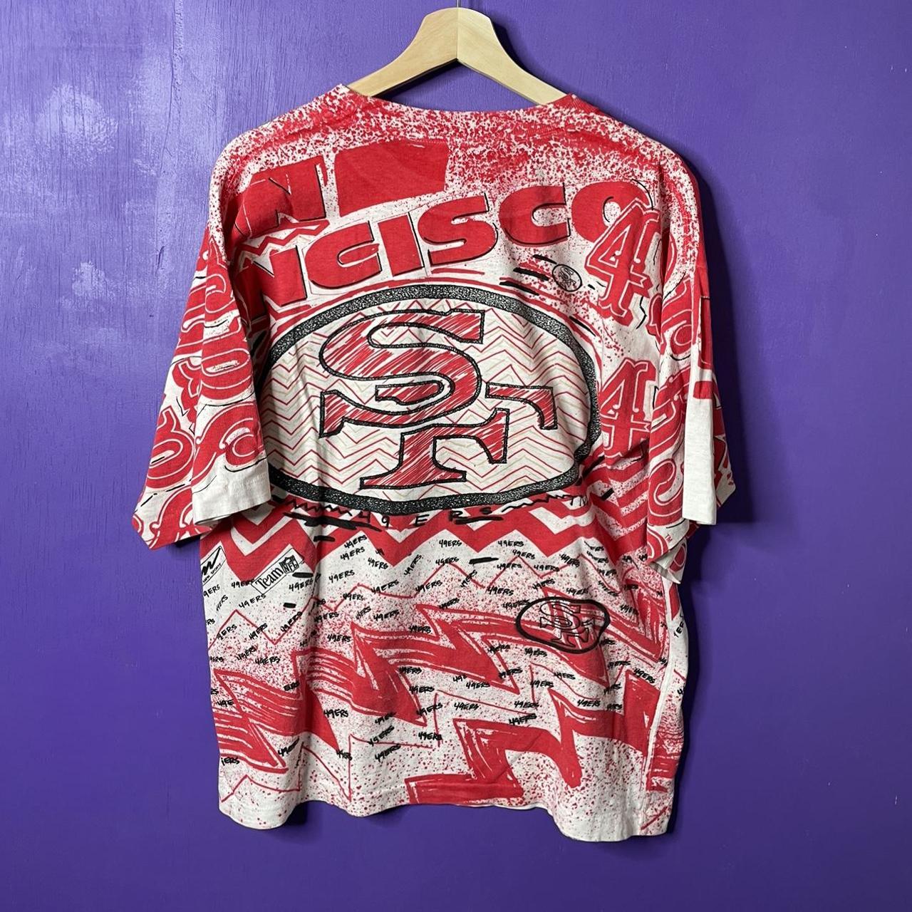 Vintage 90s San Francisco 49ers magic johnson T's all ovet print