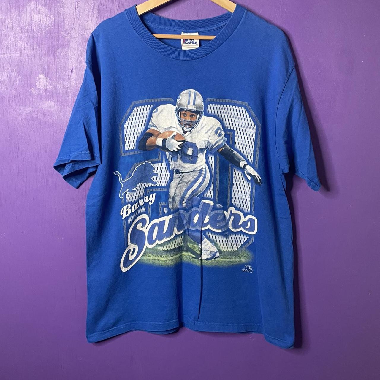 barry sanders t shirt vintage