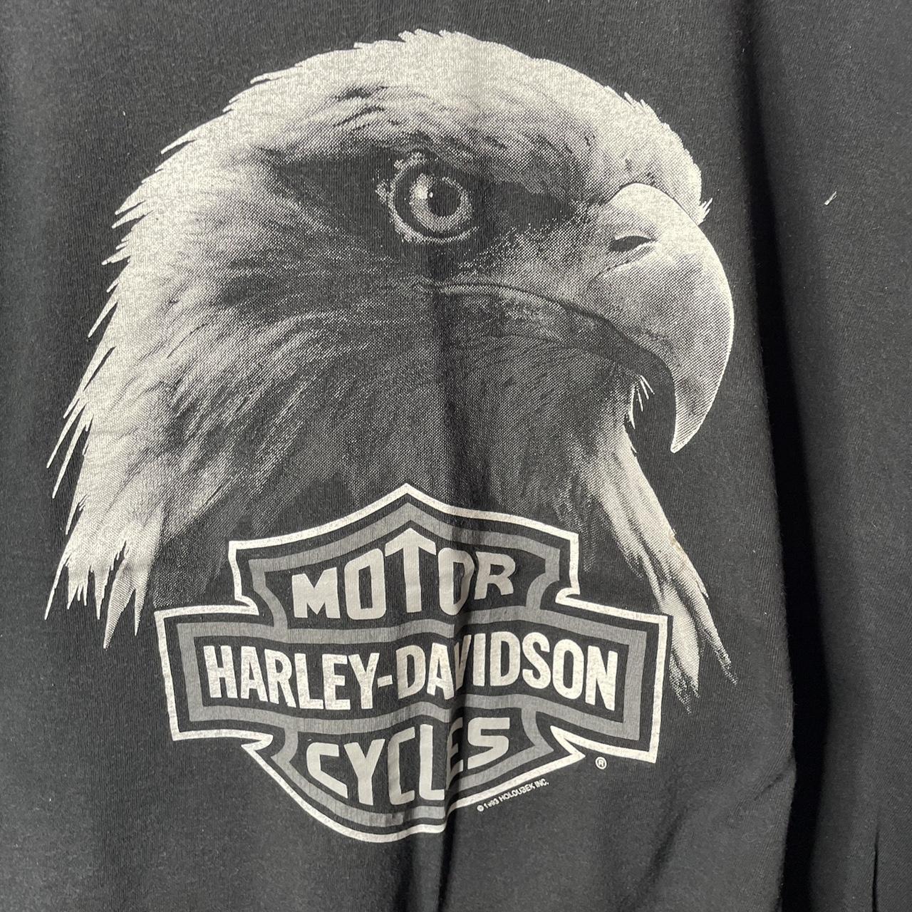 Vintage 1993 Harley Davidson eagle head t-shirt. Is... - Depop