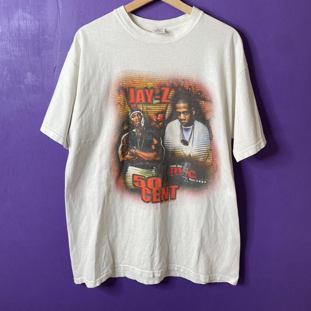 Vintage 2003 Jay-Z/50-Cent Rock the mic fest... - Depop