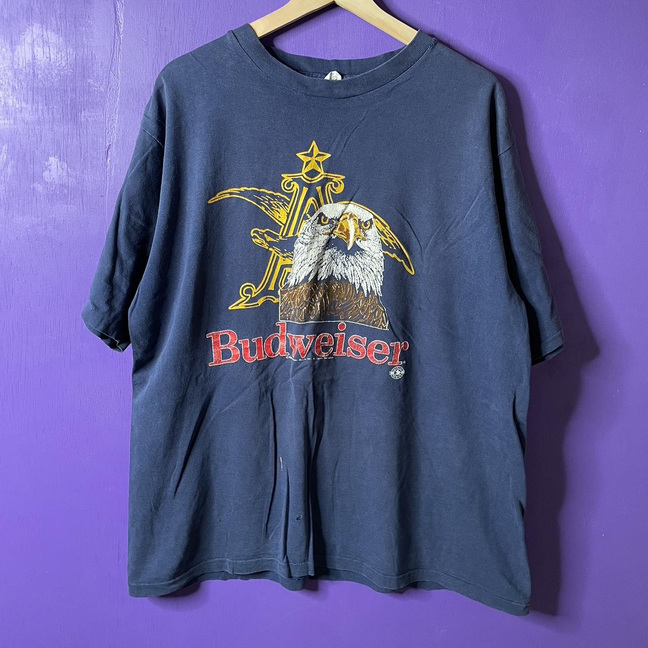 Vintage 80s Budweiser eagle logo t-shirt. Is in...