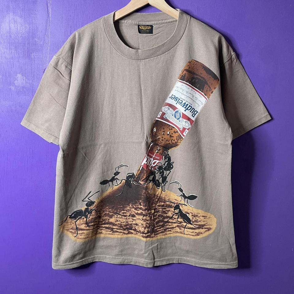 Vintage 90s Budweiser Come Over To My Pad T-Shirt - Depop