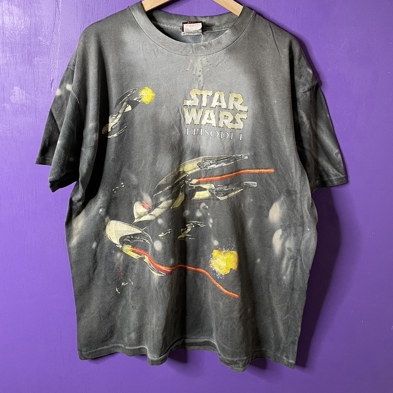 Vintage 90s Star Wars episode 1 spaceship tie-dye... - Depop