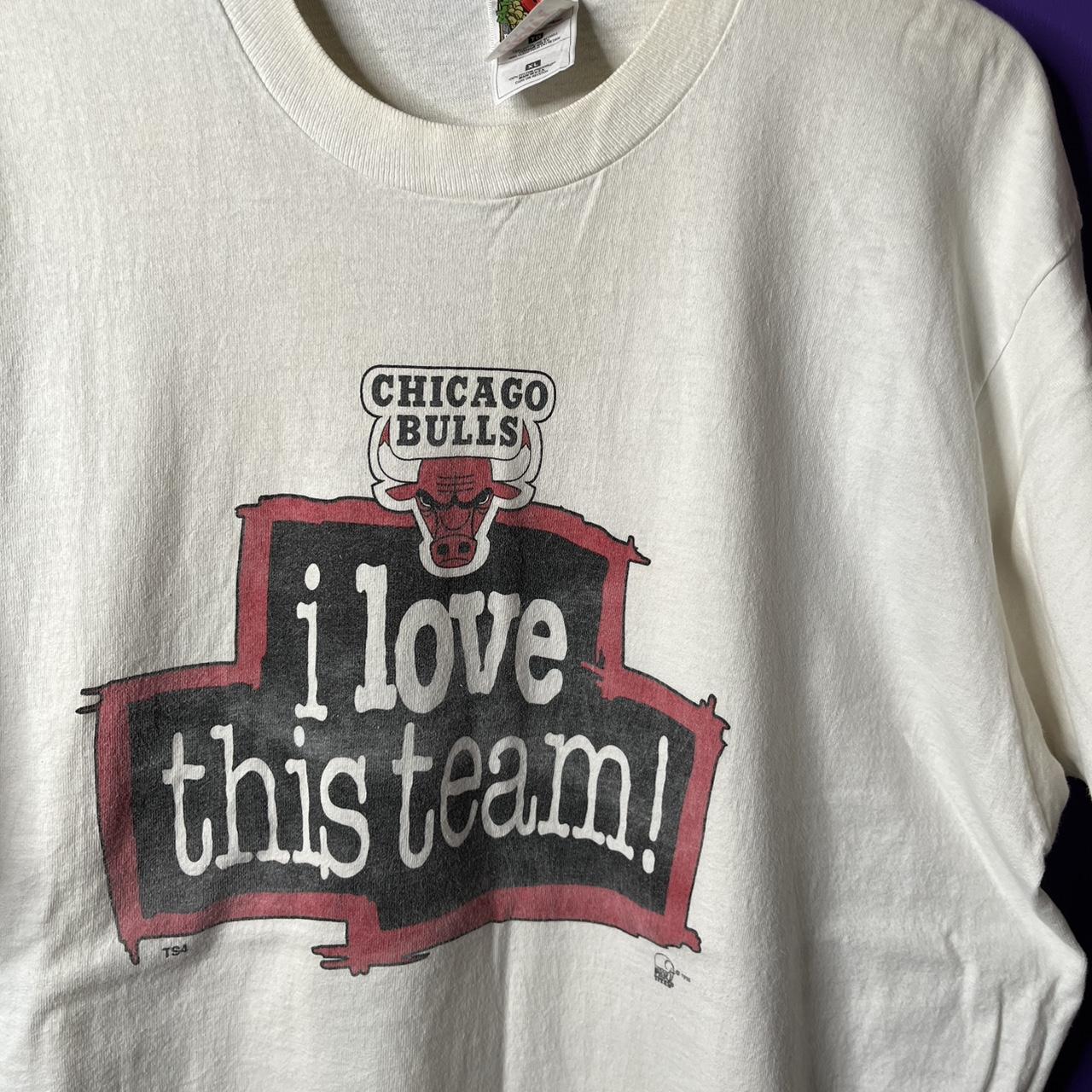 Vintage Chicago Bulls tee in grey. From the 90s. - Depop