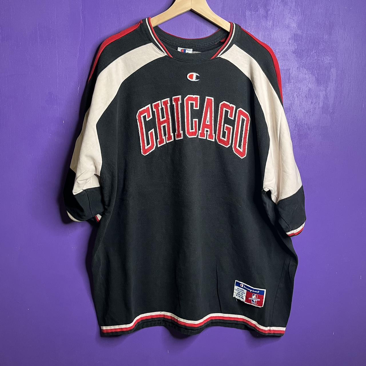 Vintage Chicago Bulls Champion Shooting Shirt Basketball Jersey, Size Large