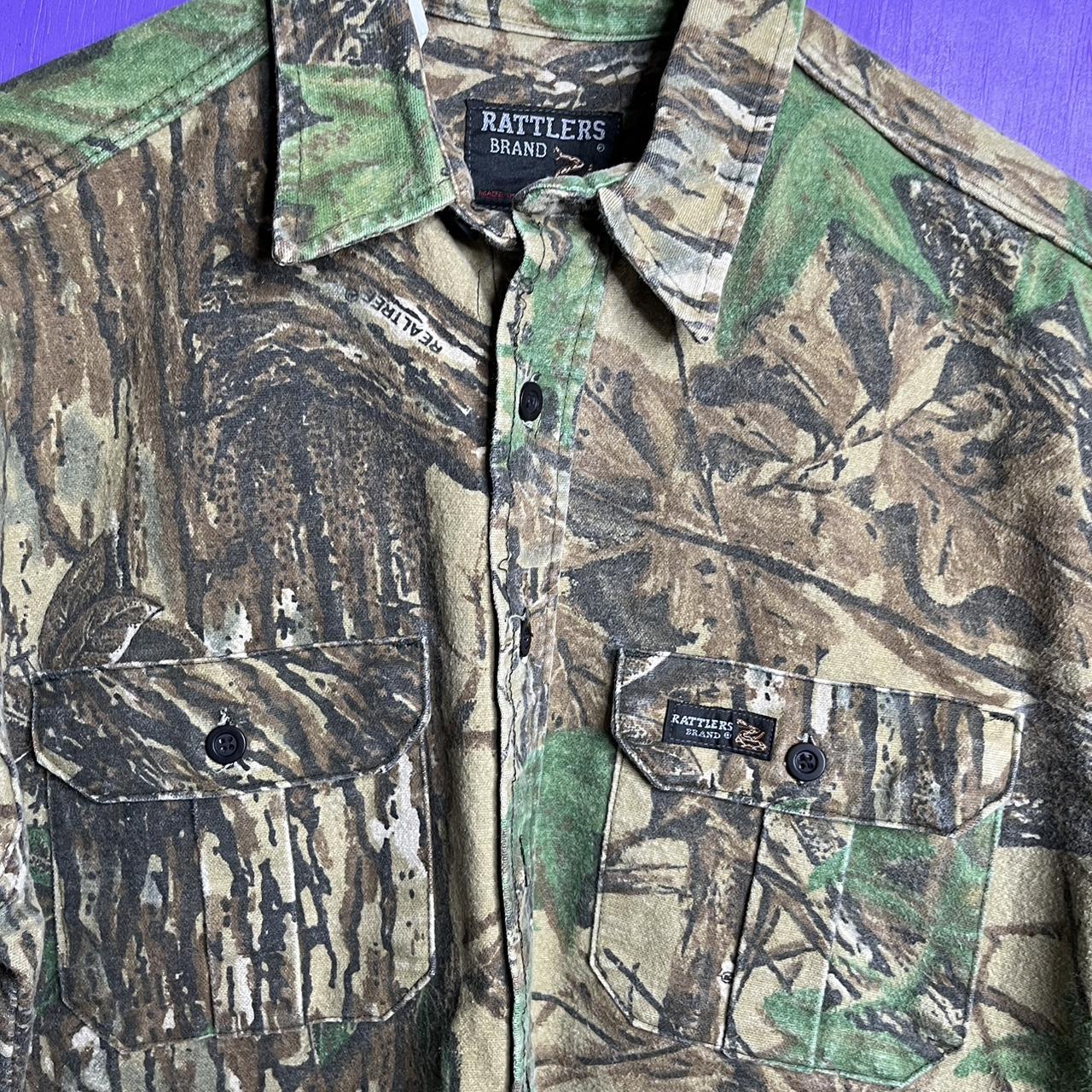 90s Rattlers Brand Camo Flannel Hunting Shirt Jacket 