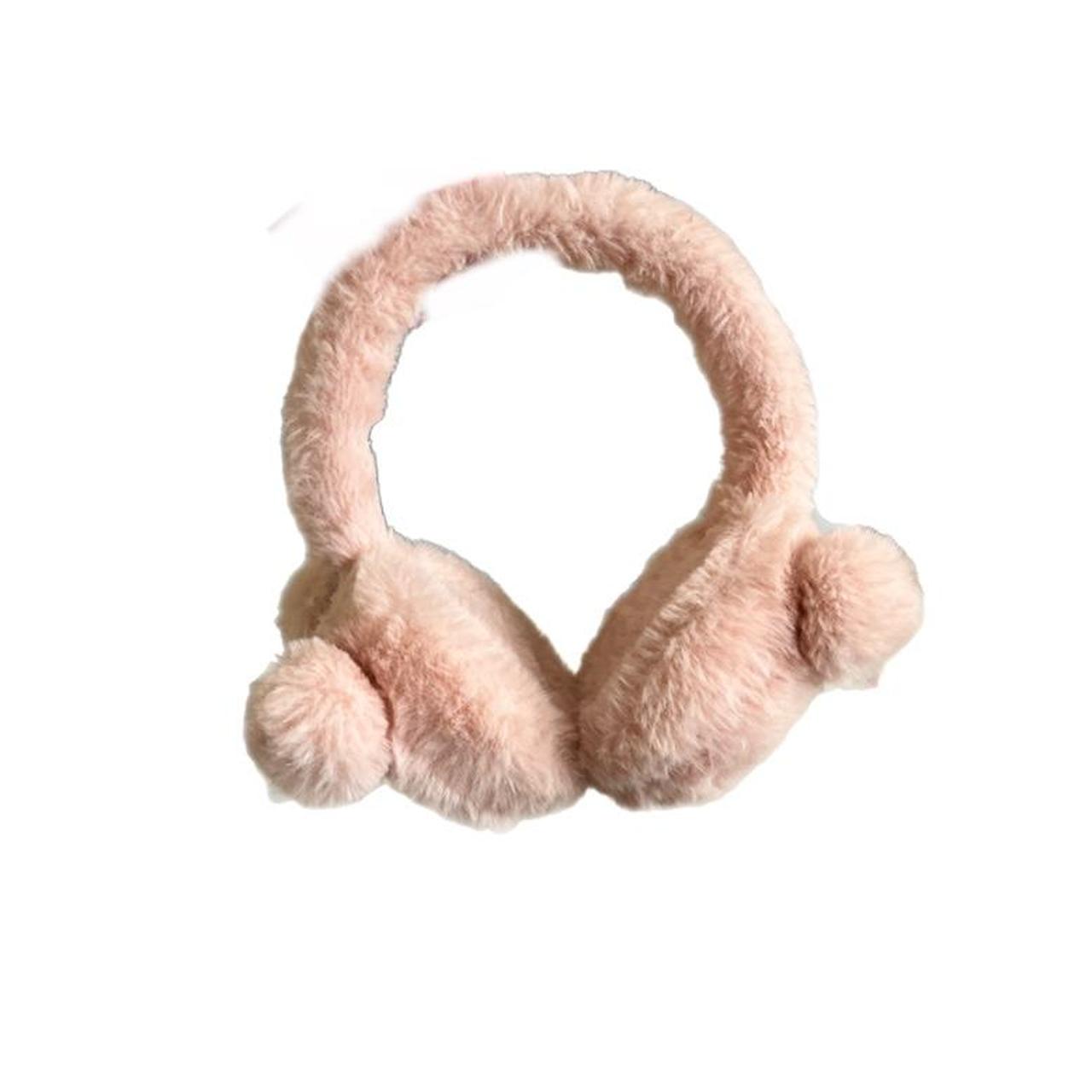 pink teddy bear ear muffs harajuku kawaii aesthetic... Depop