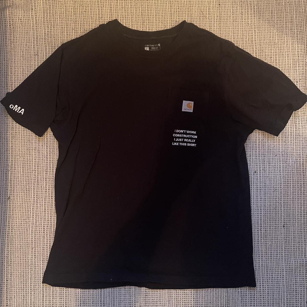 【oMAdesignstudios】IDWC CARHARTT T-SHIRT Carhartt x OMA black heavyweight t-shirt with | Depop