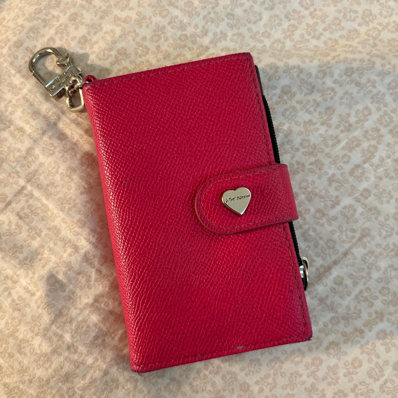 betsy johnson y2k hot pink wallet so cute, has a... - Depop