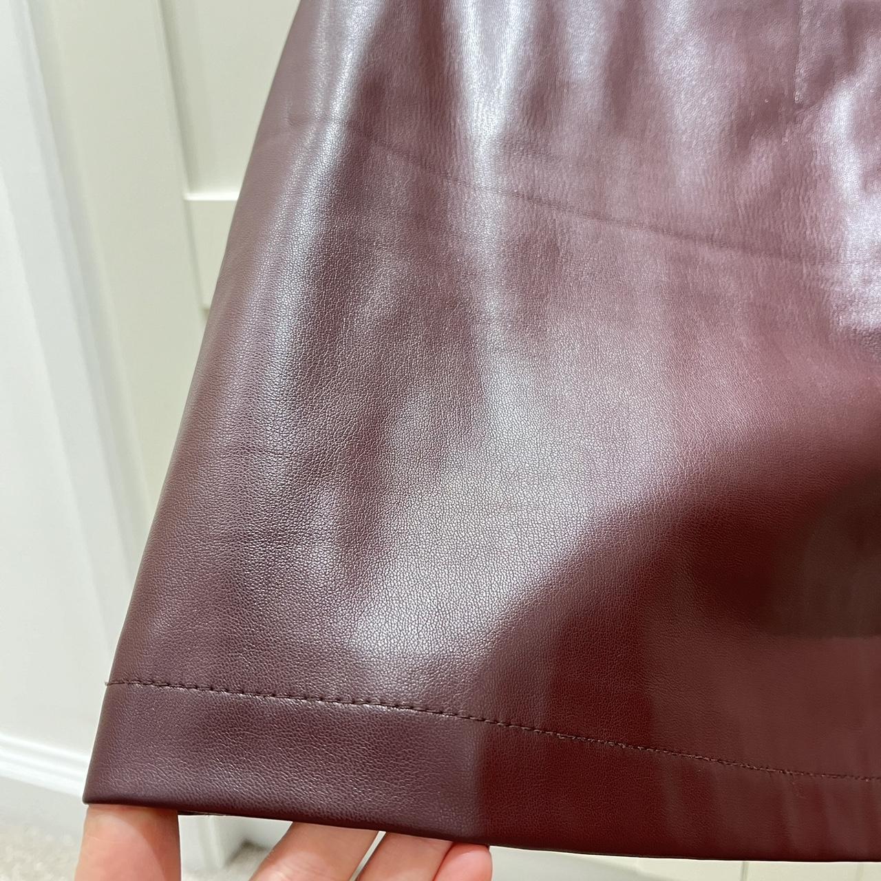 Oasis burgundy faux leather skirt best sale