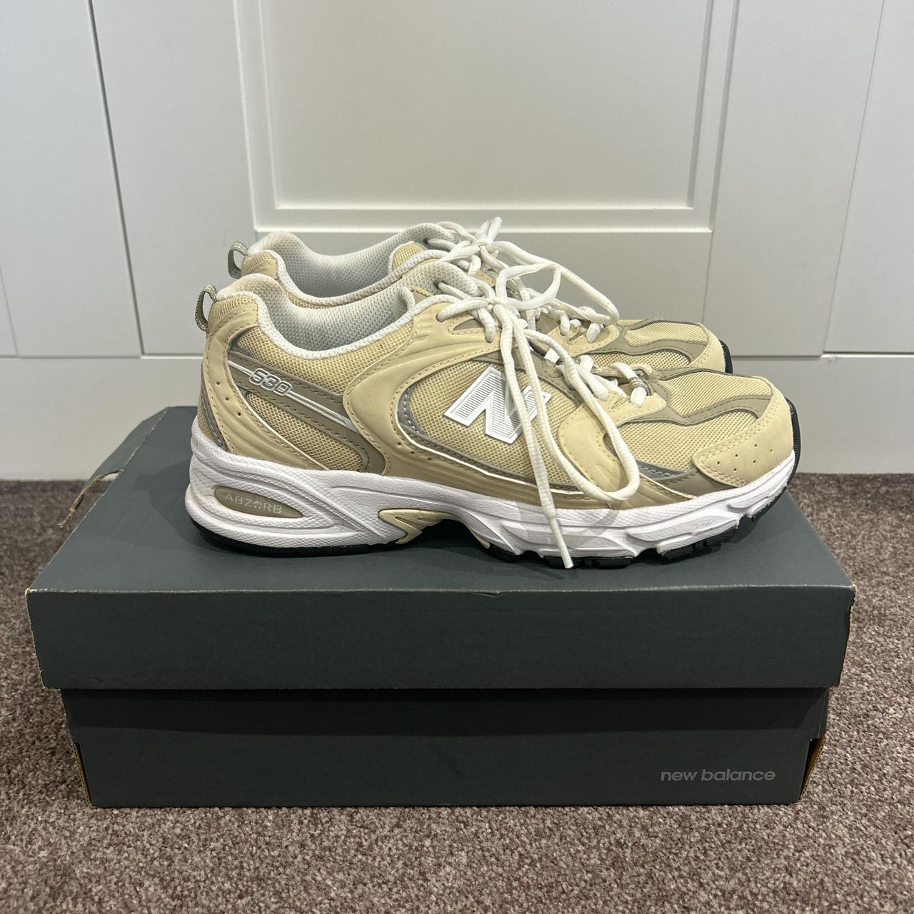 New balance 530 trainers in cream and silver size 5.5 Depop