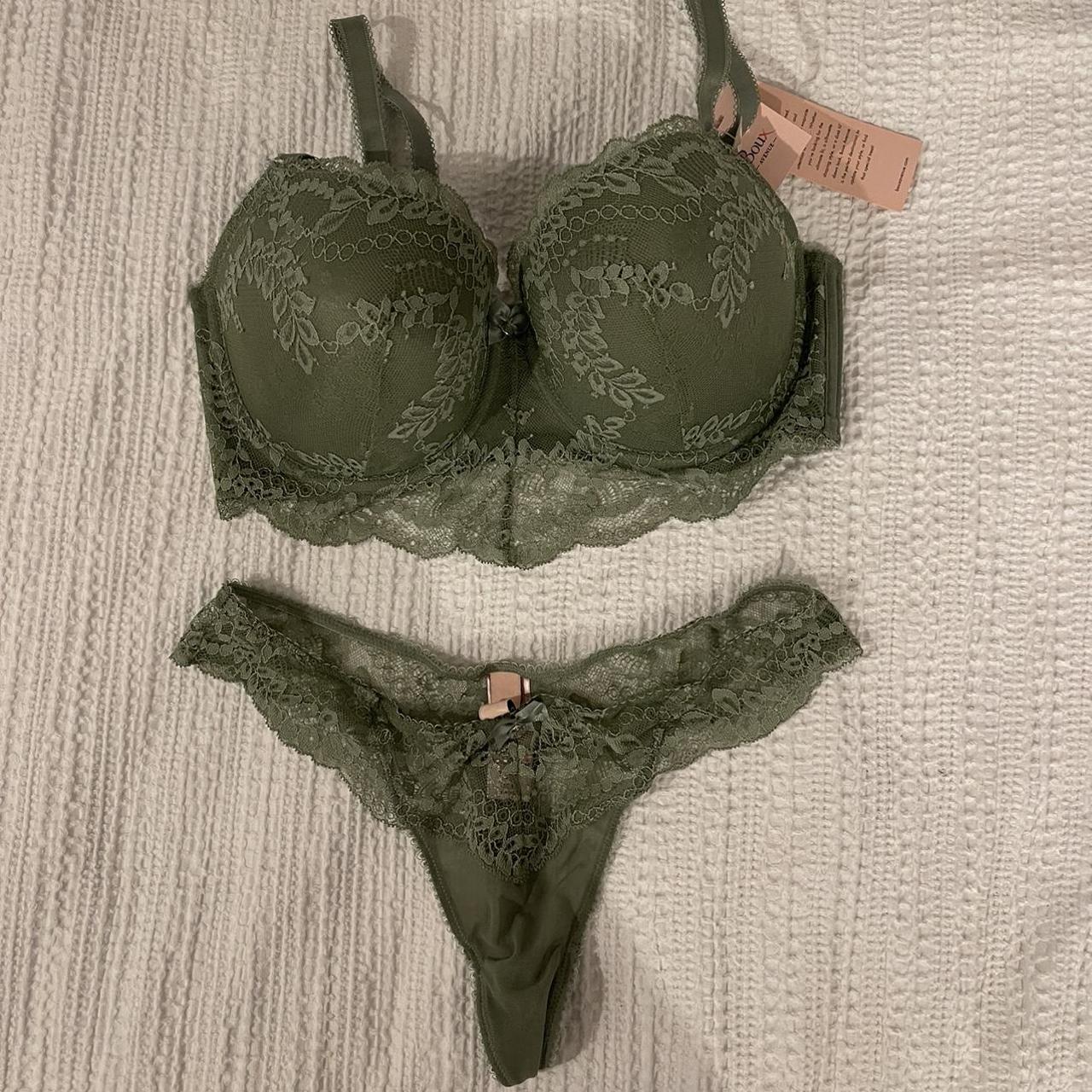 Dark sage green underwear set Brand new with... Depop