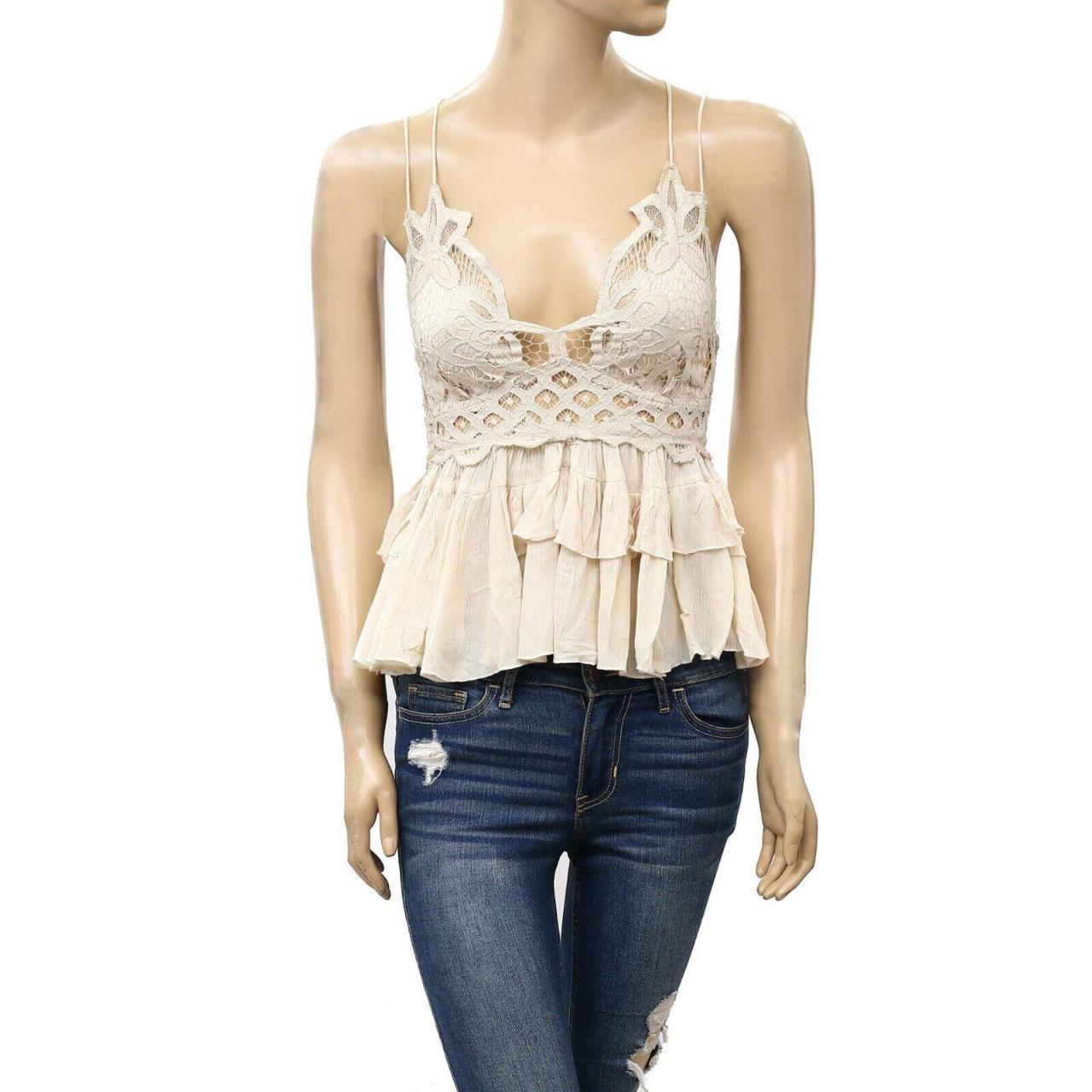 Free People Women's Adella Cami Lace Ruffled Tank Top