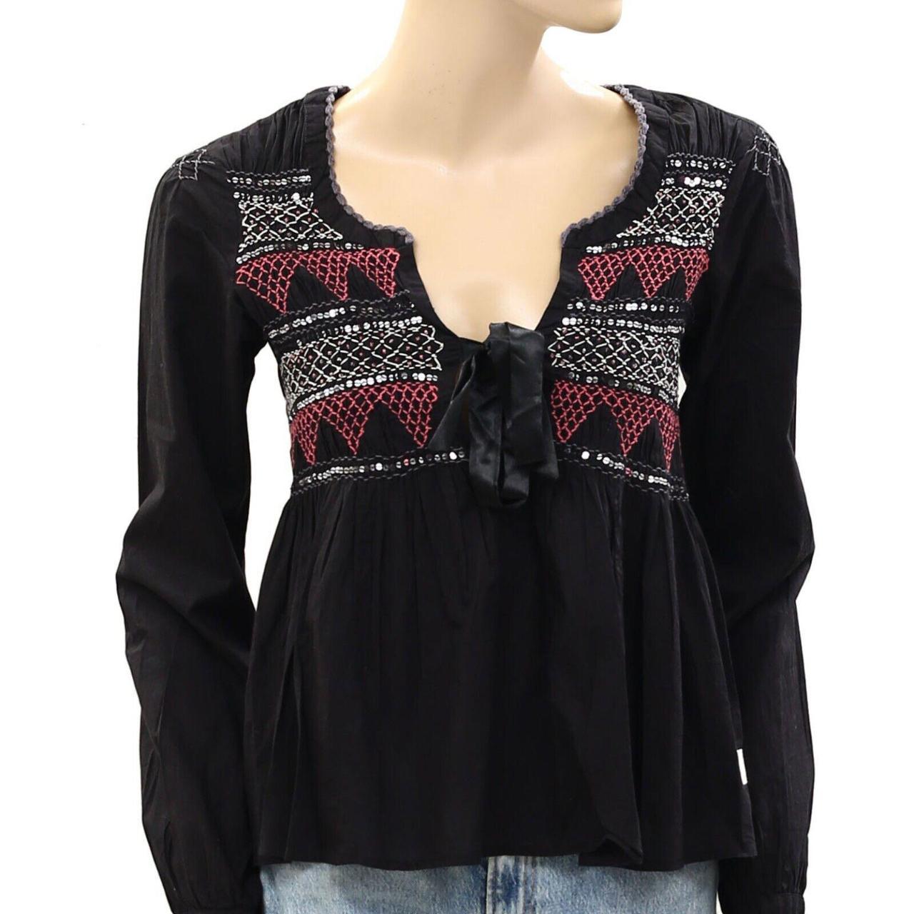 odd molly/刺繍トップス Odd Molly Anthropologie Embroidered Embellished | Depop