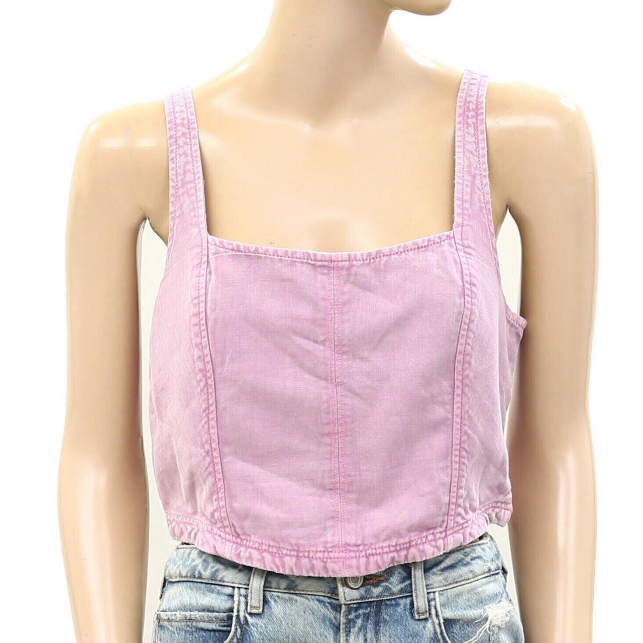 Anthropologie Pilcro Wine Burgundy Corduroy outlet Smocked Corset Crop Top Tank size 14