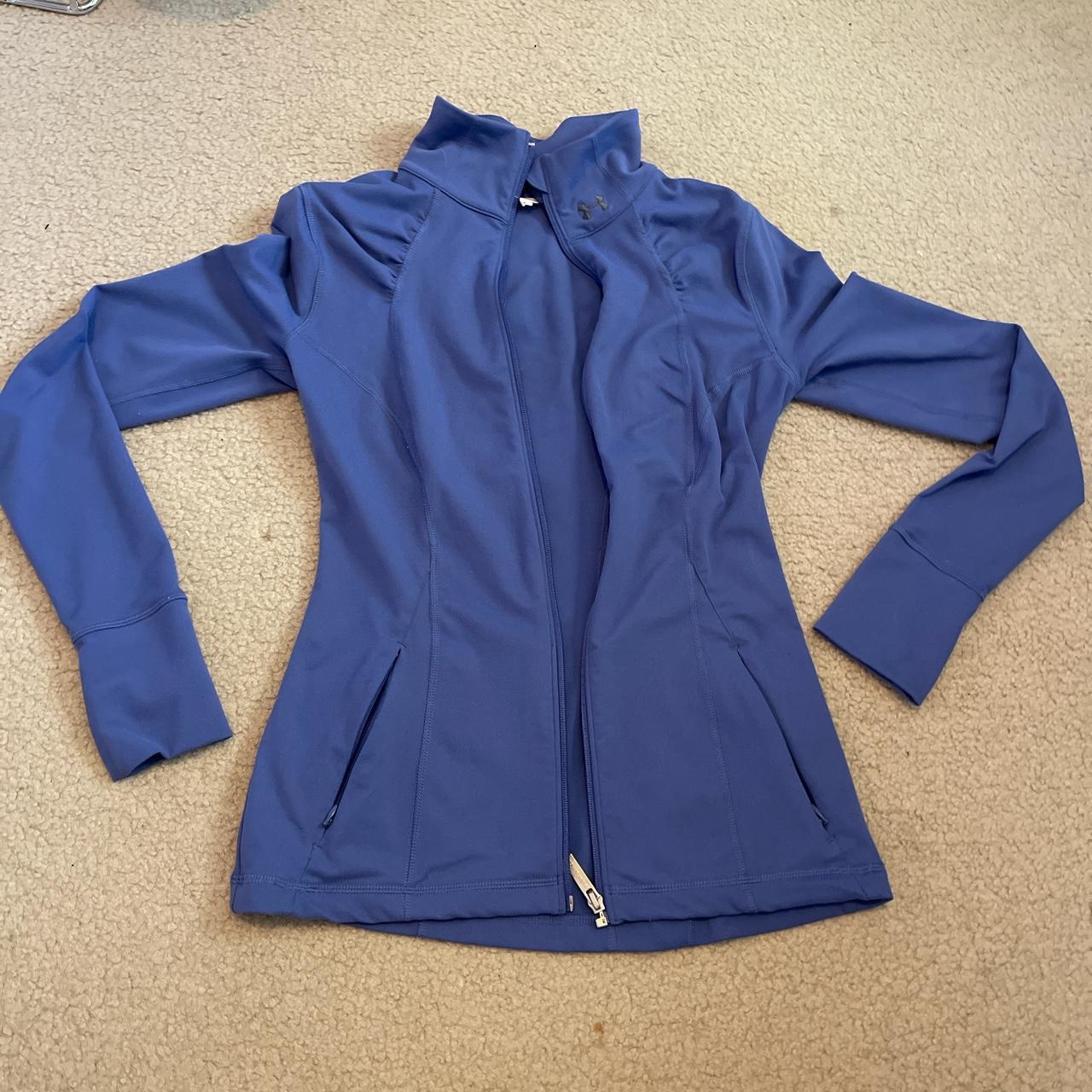 purple under armour jacket used - excellent... - Depop