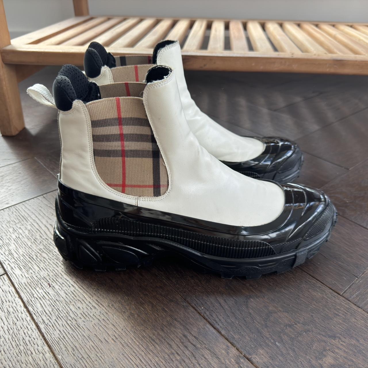 Vintage check detail coated canvas chelsea boots hotsell
