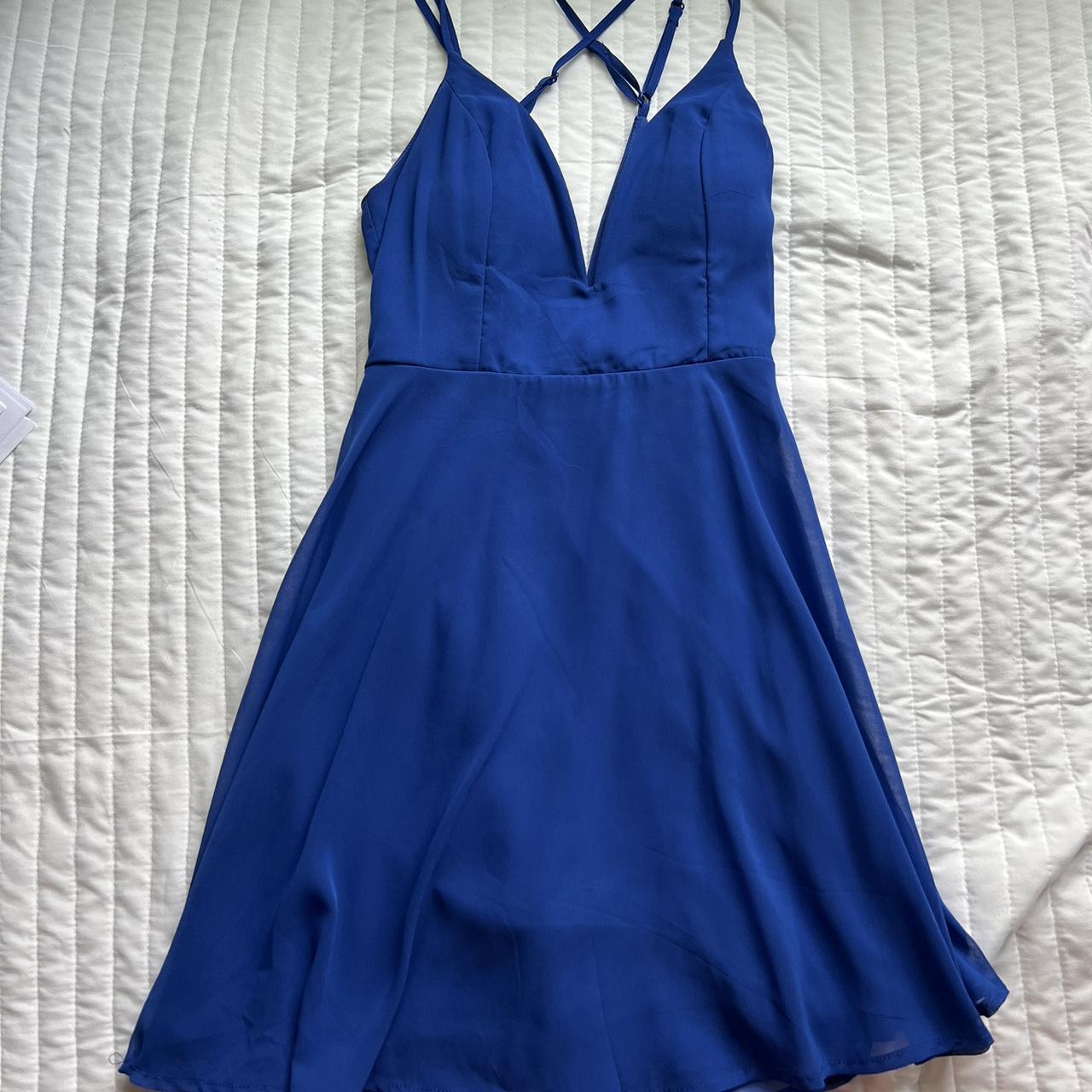royal blue skater dress, worn only once! perfect for... - Depop