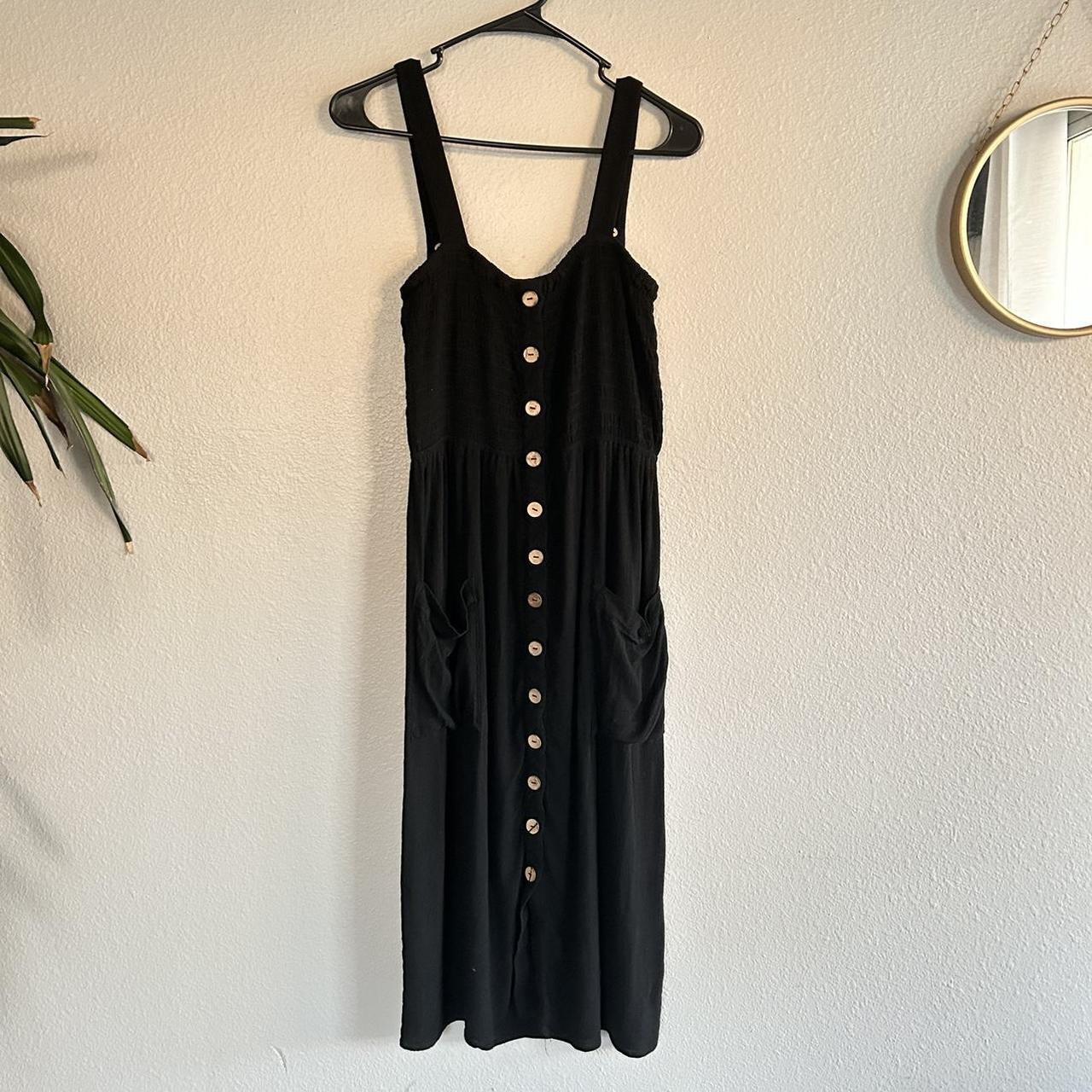 Good Luck Gem black front button down smocked midi. Depop