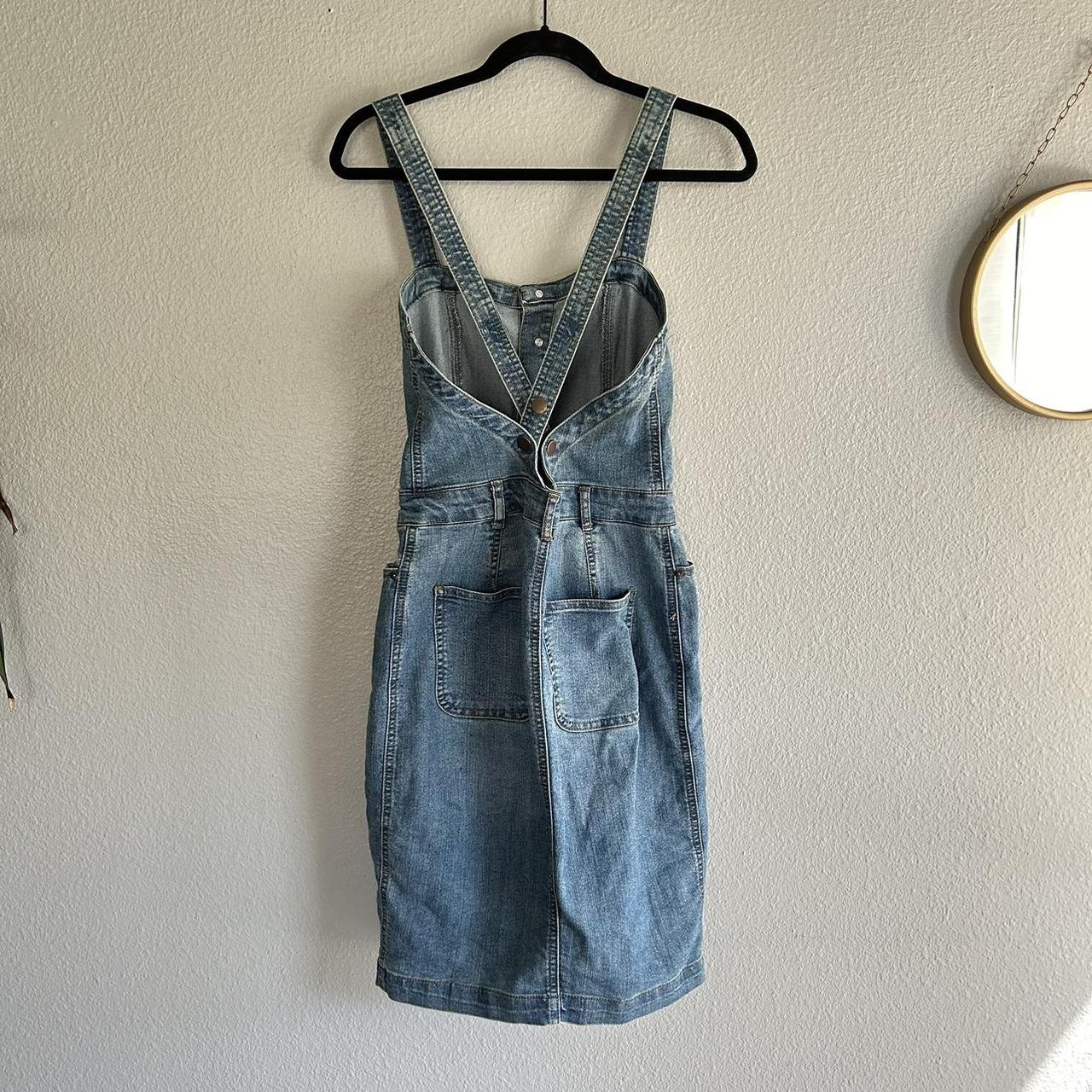 Charlotte Russe medium wash denim button down mini. Depop