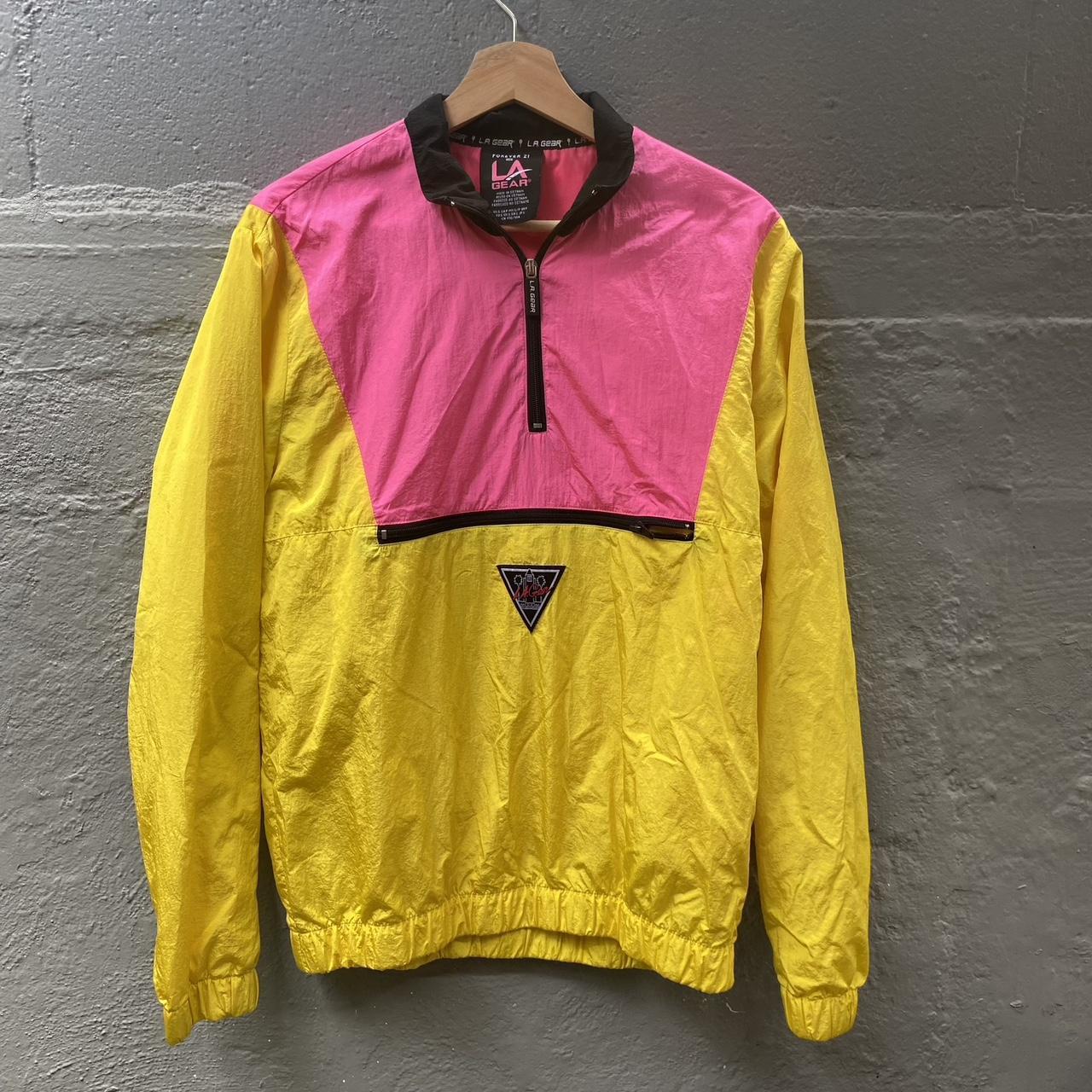 pink and yellow windbreaker