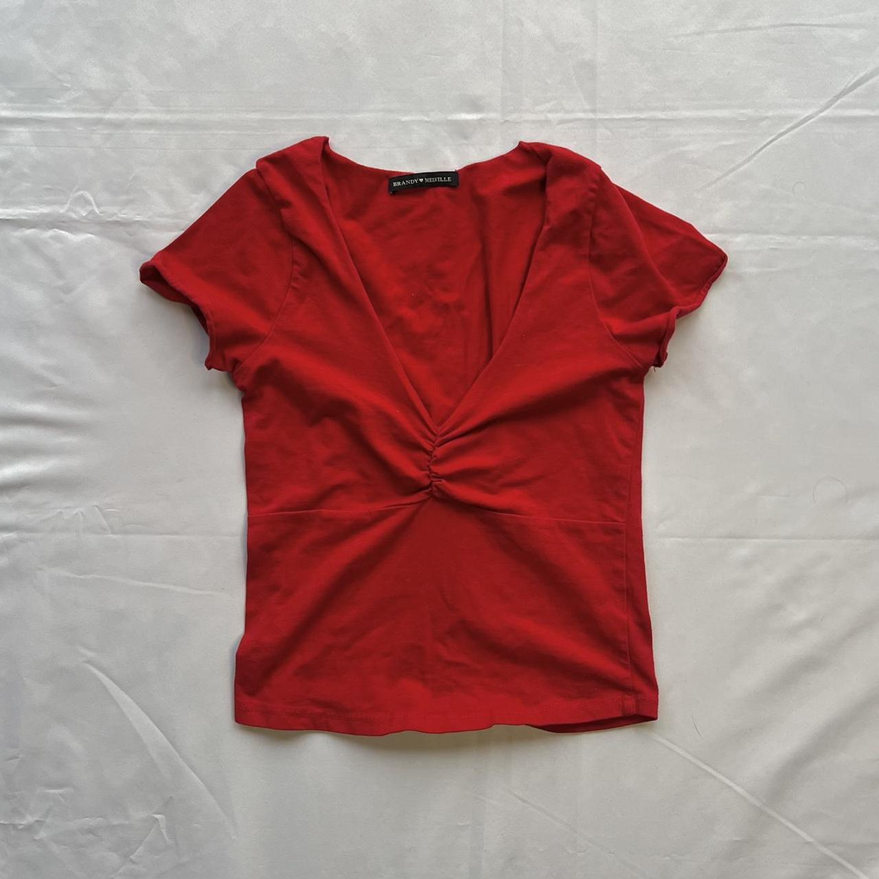 Brandy Melville Women's Red Crop Top ❓ ABOUT THE - Depop