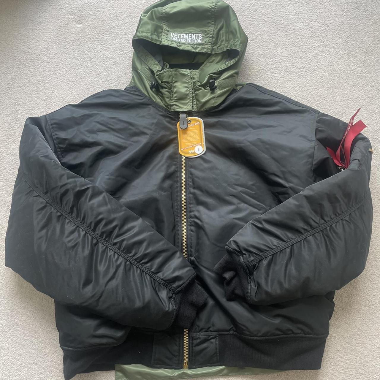 Vetements x alpha industries bomber in a size S,... - Depop