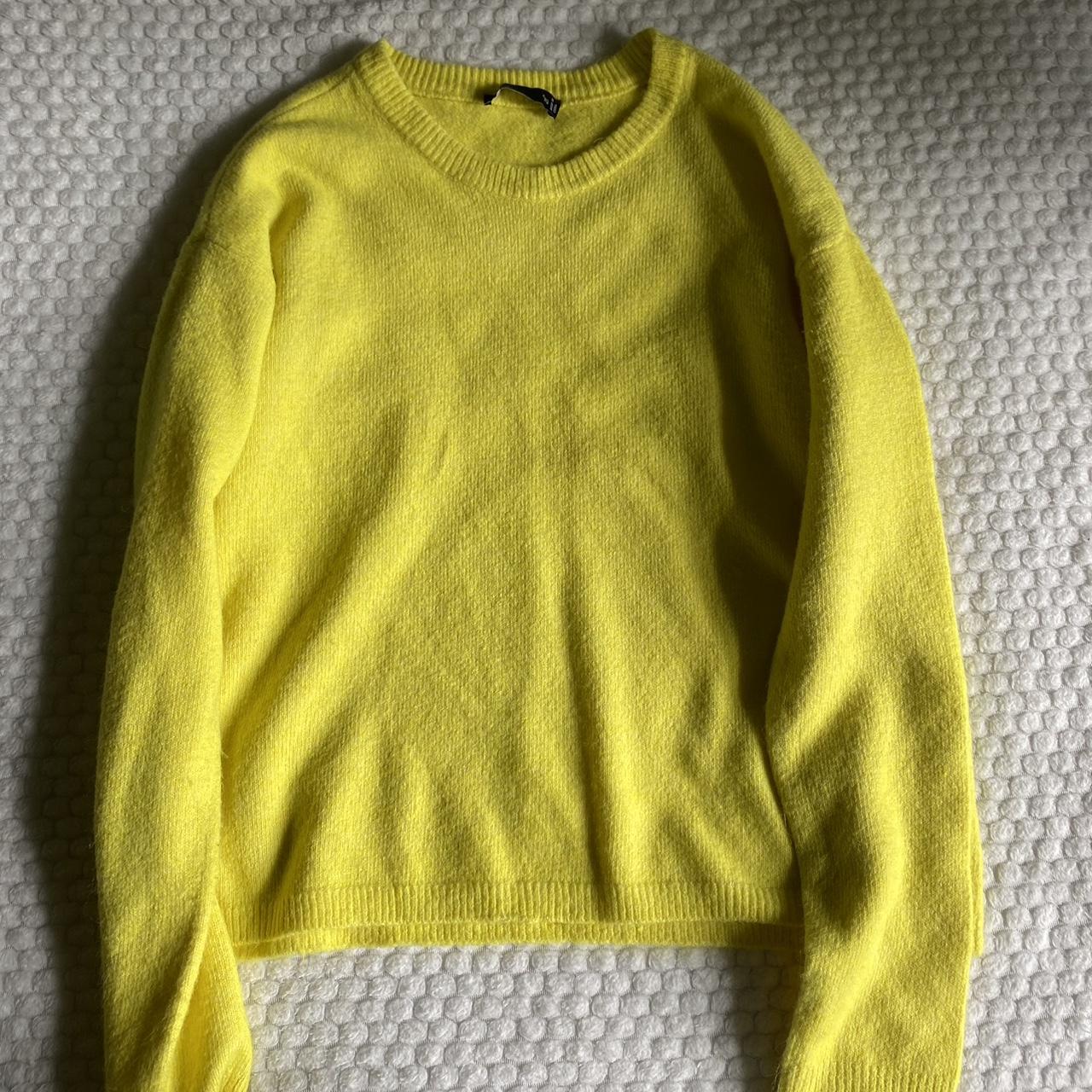 Never worn pretty yellow sweater. Size S - Depop