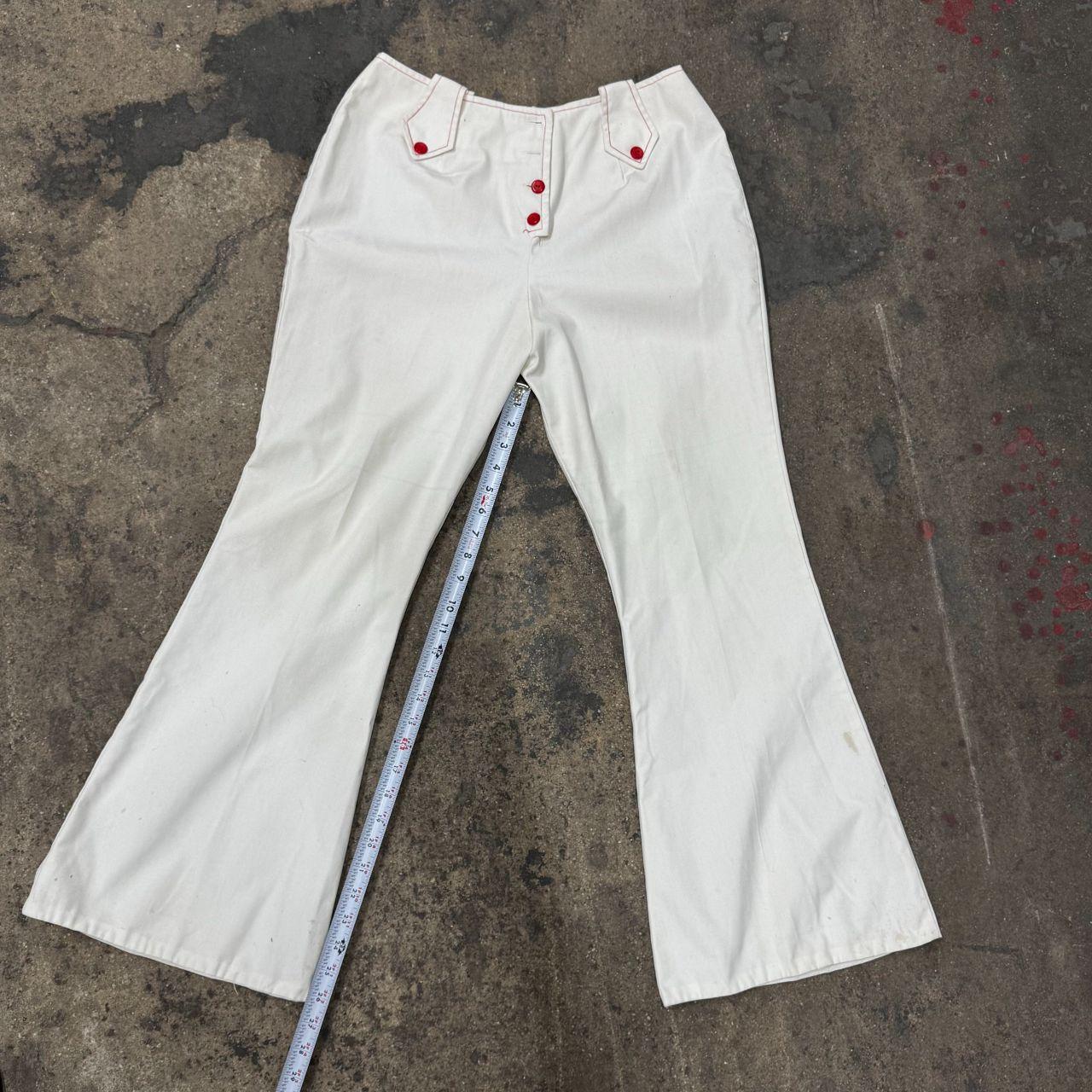 Women's Pants - White - M – Vintage 70s Handmade … - image 5