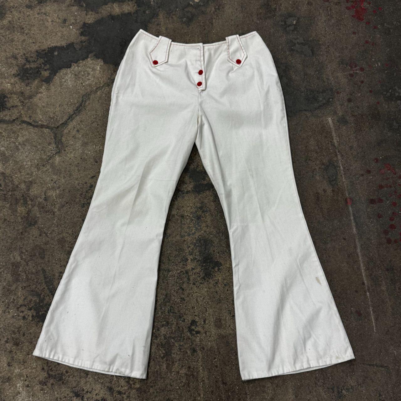 Women's Pants - White - M – Vintage 70s Handmade … - image 1