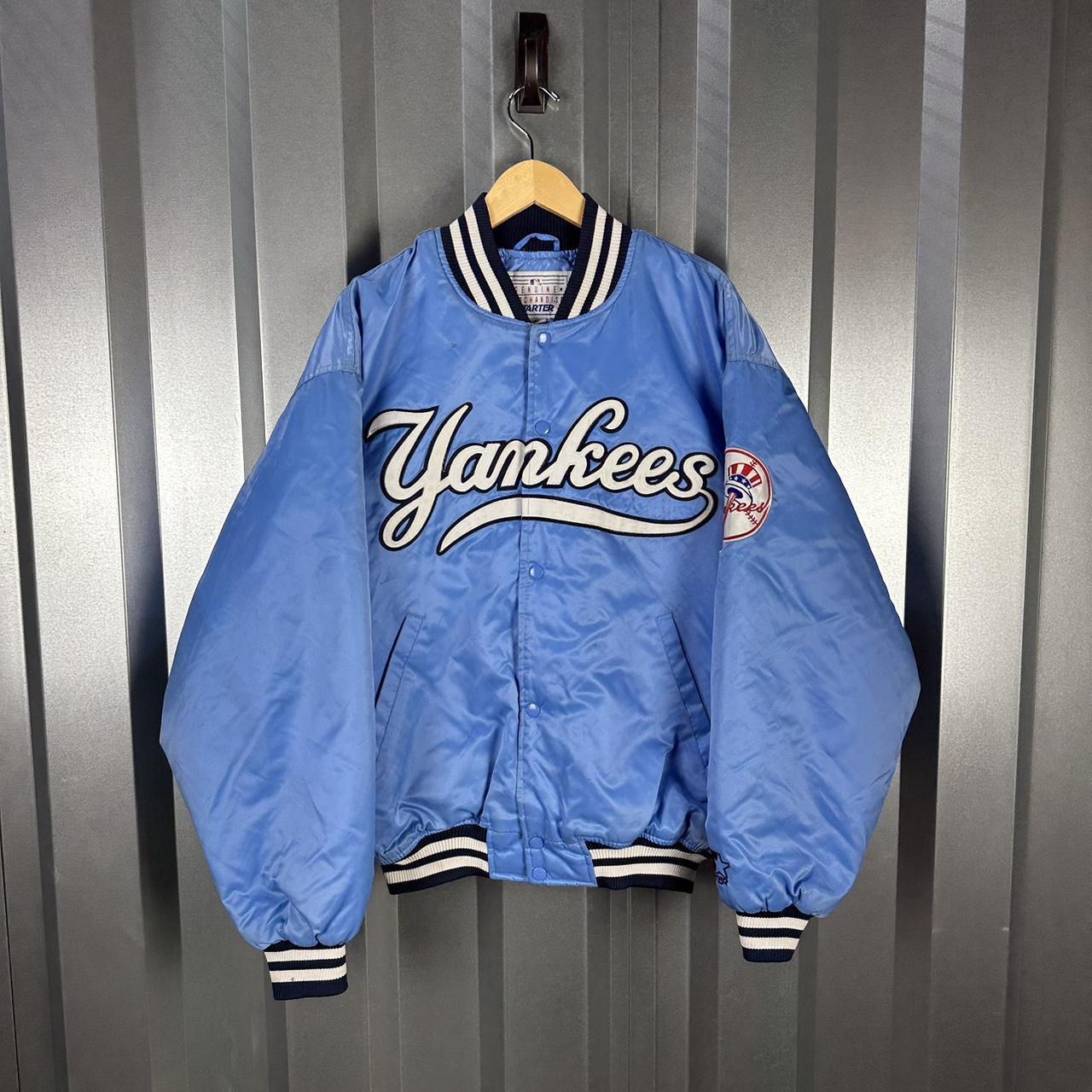 1990’s Vintage New York Yankees Powder Blue Script... - Depop