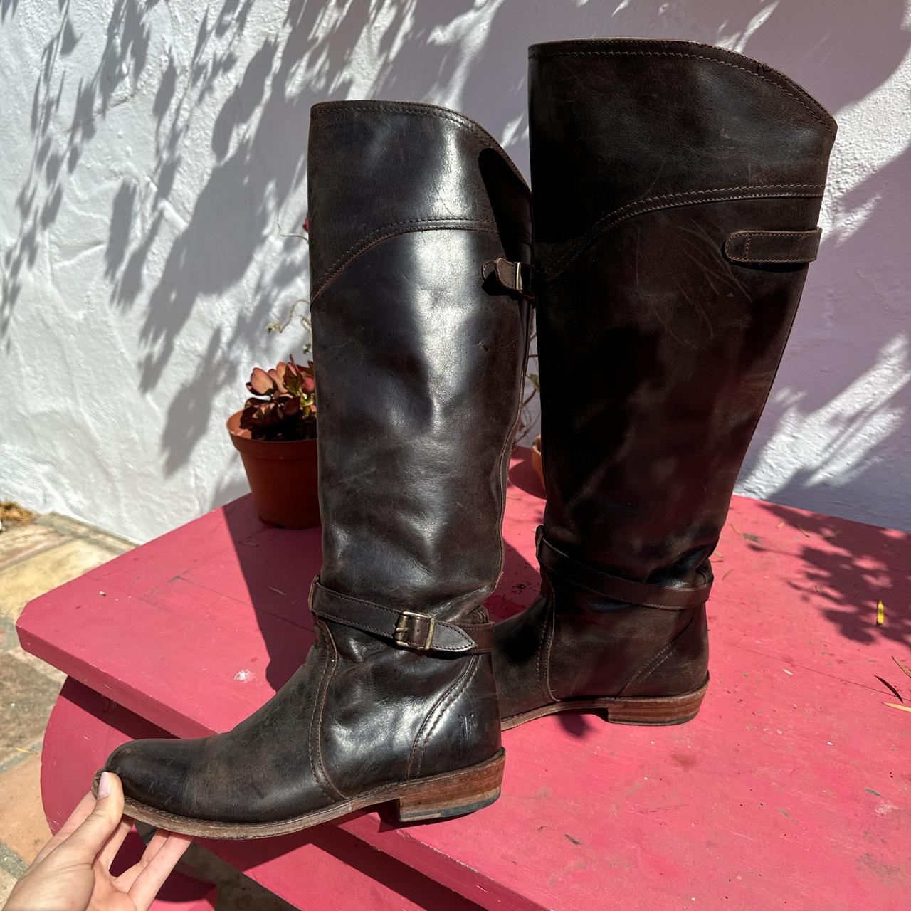 frye tall leather boots
