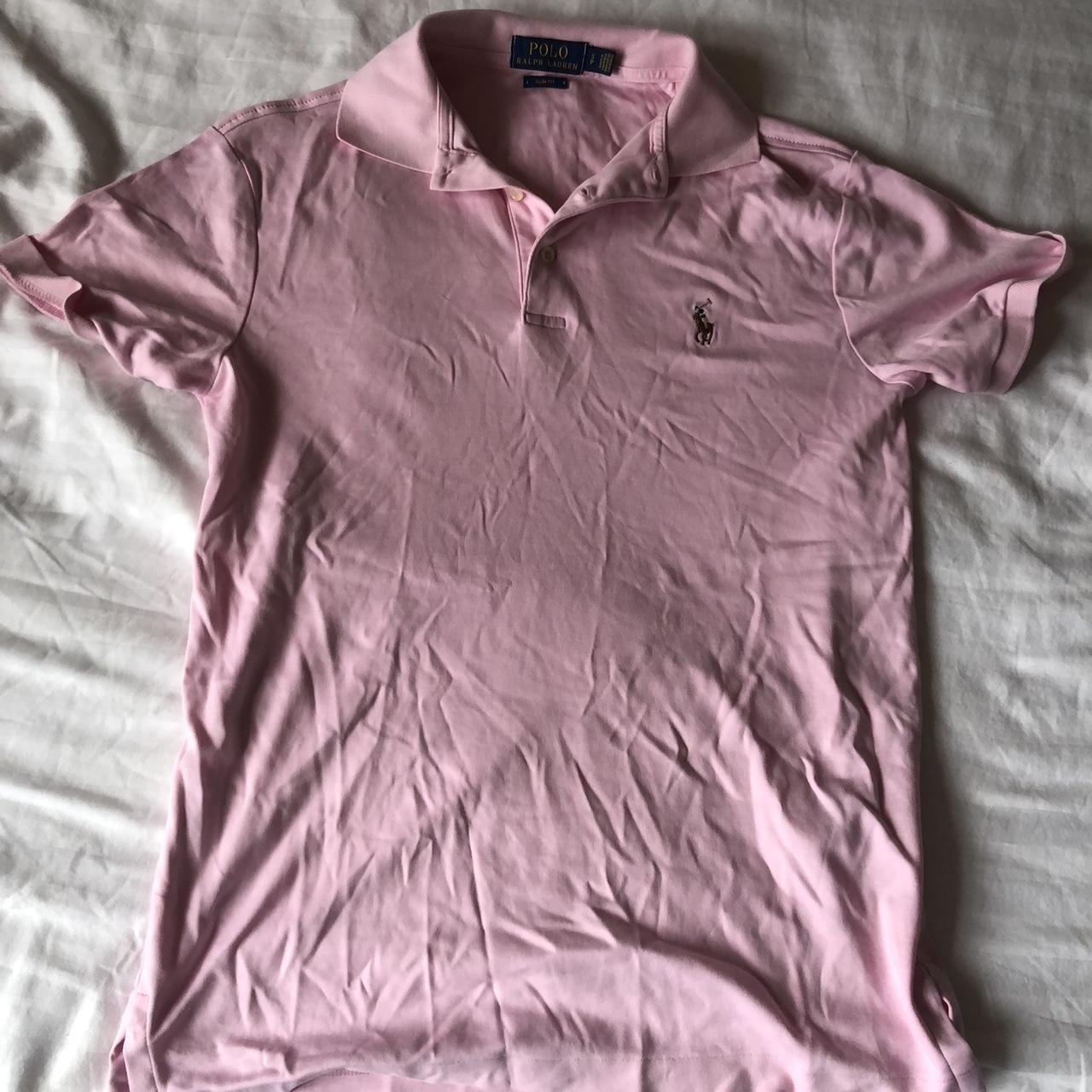 Pink Ralph Lauren Polo Shirt Great Condition Size Small - Depop