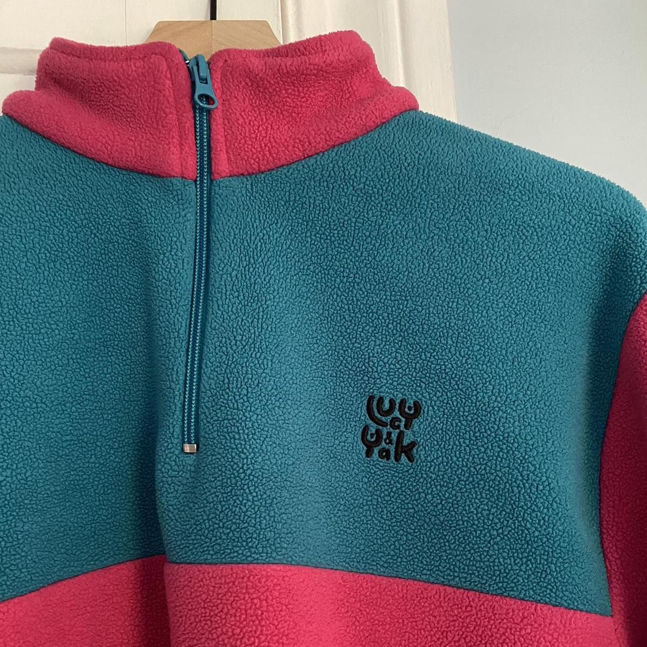 Lucy and Yak Women's Pink and Blue Sweatshirt Depop