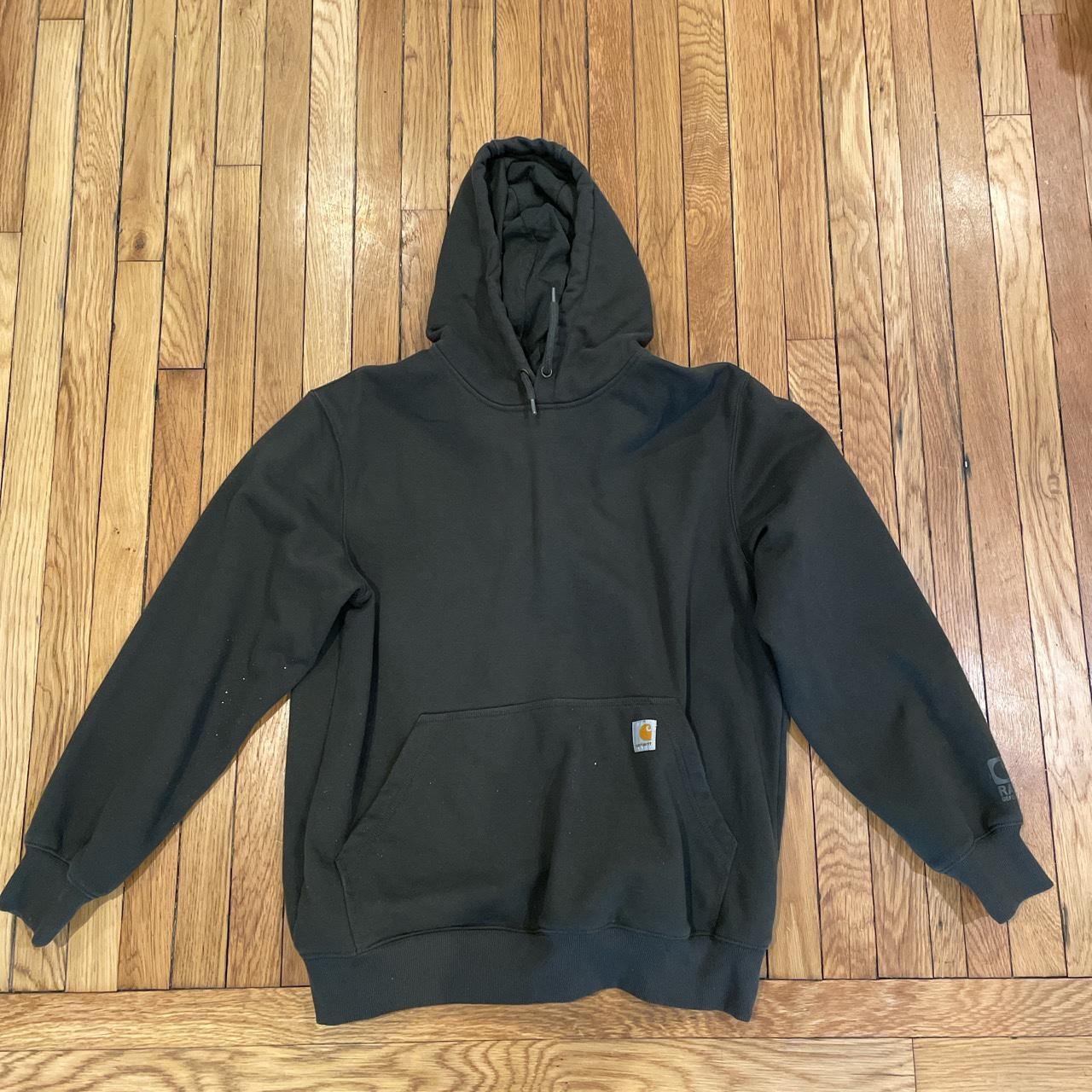 Dark green carhartt hoodie. Worn like once. Large. - Depop