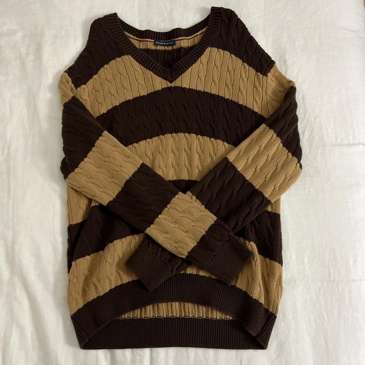 brandy melville brown striped sweater never worn Depop