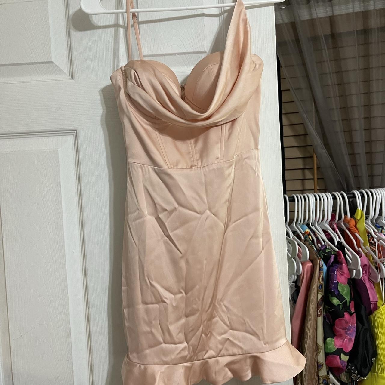 Oh Polly Satin Corset Mini Dress Blush pink dress.... - Depop