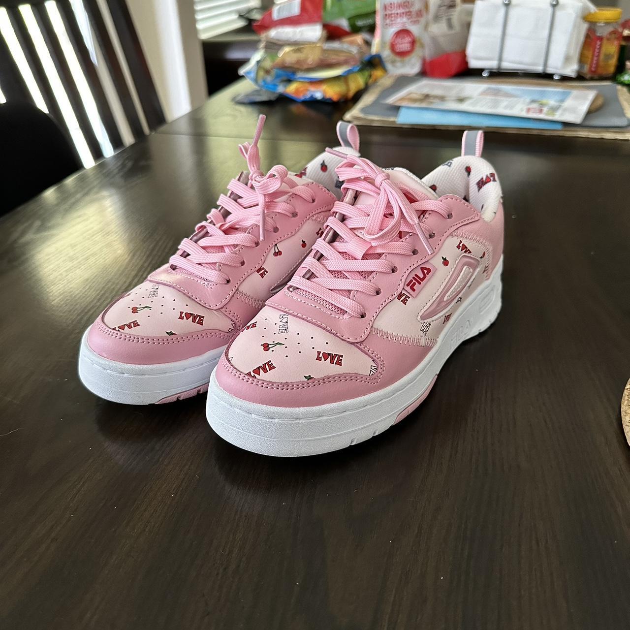 Discontinued pink FILA love shoes. They're - Depop