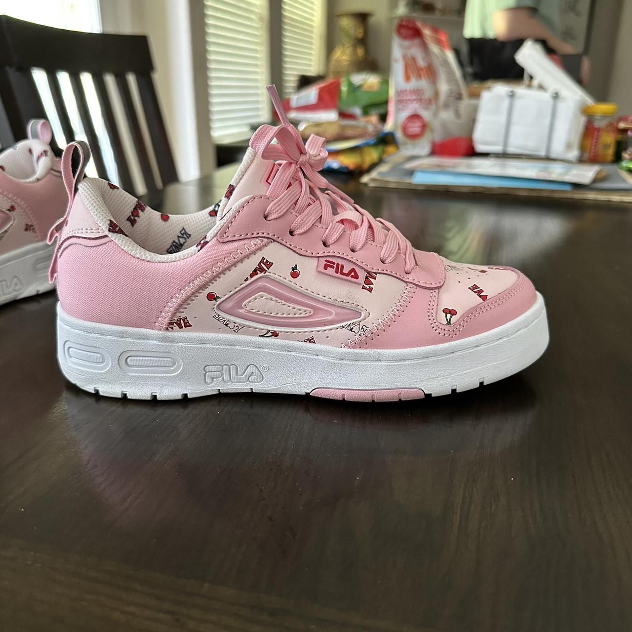 Discontinued pink FILA love shoes. They're - Depop