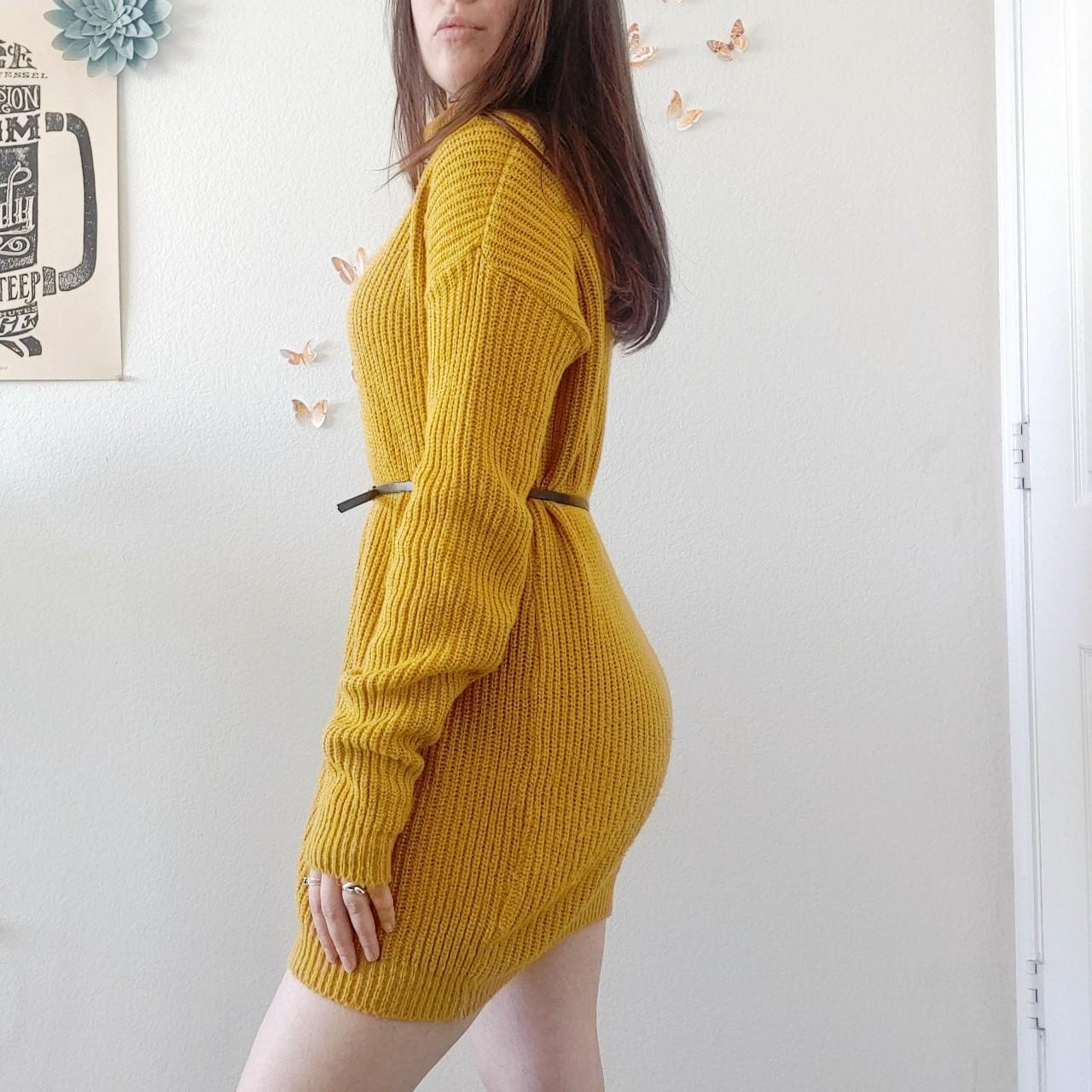 Yellow sweater hot sale dress outfit