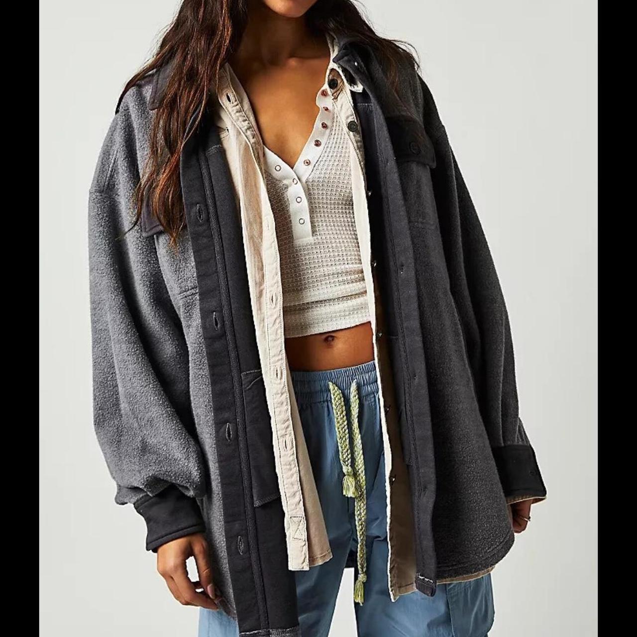 Free People Women's Lightweight Jacket - Grey/Bla… - image 1