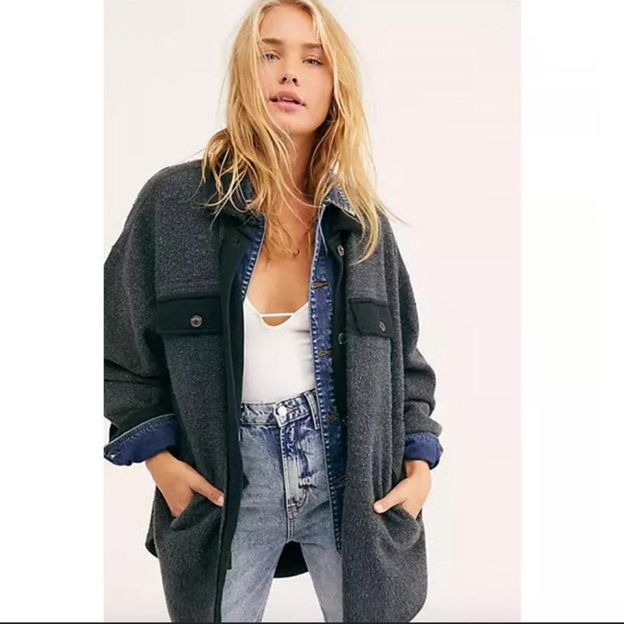 Free People Women's Lightweight Jacket - Grey/Bla… - image 3