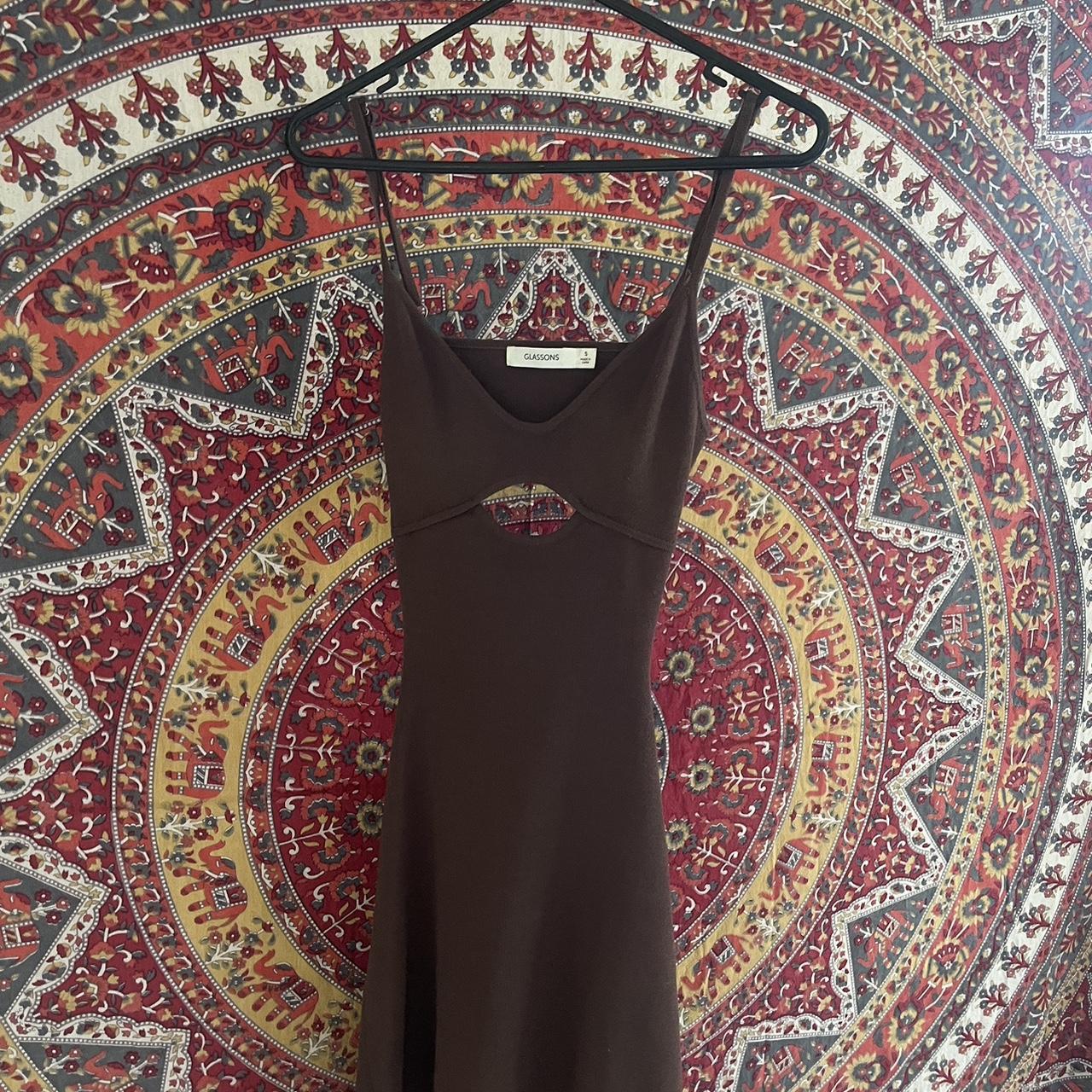 mocha brown backless mini dress glassons Depop