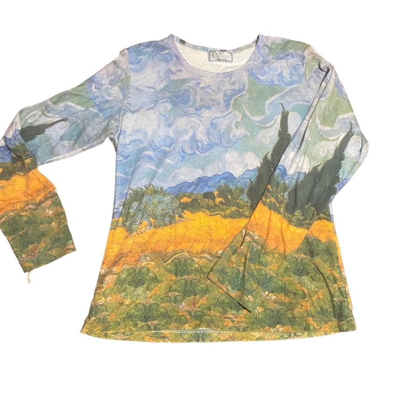 Women’s Blue and Green T-shirt | Depop