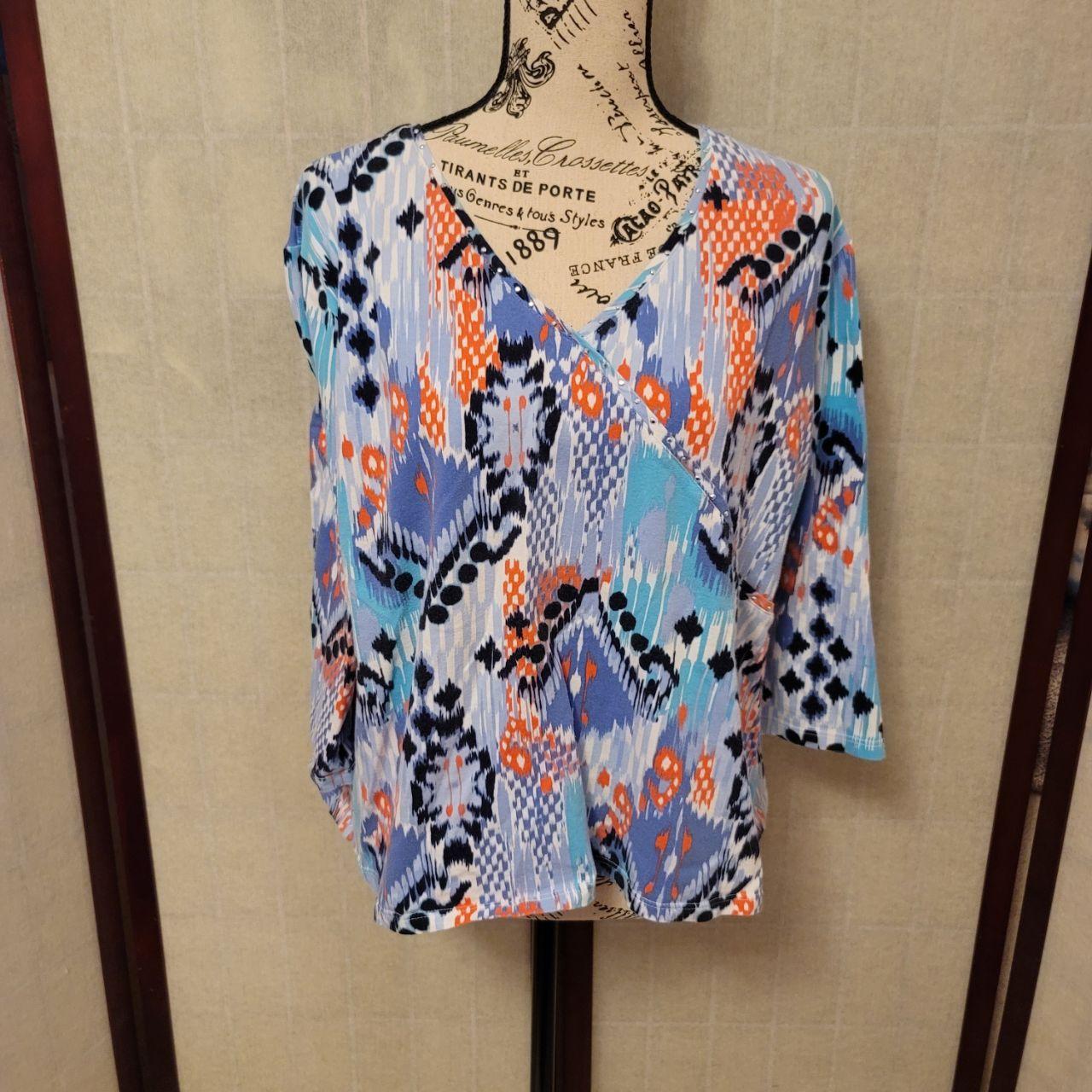 Ruby Rd. Women's Blouse - Blue/Orange - XXL – Rub… - image 1